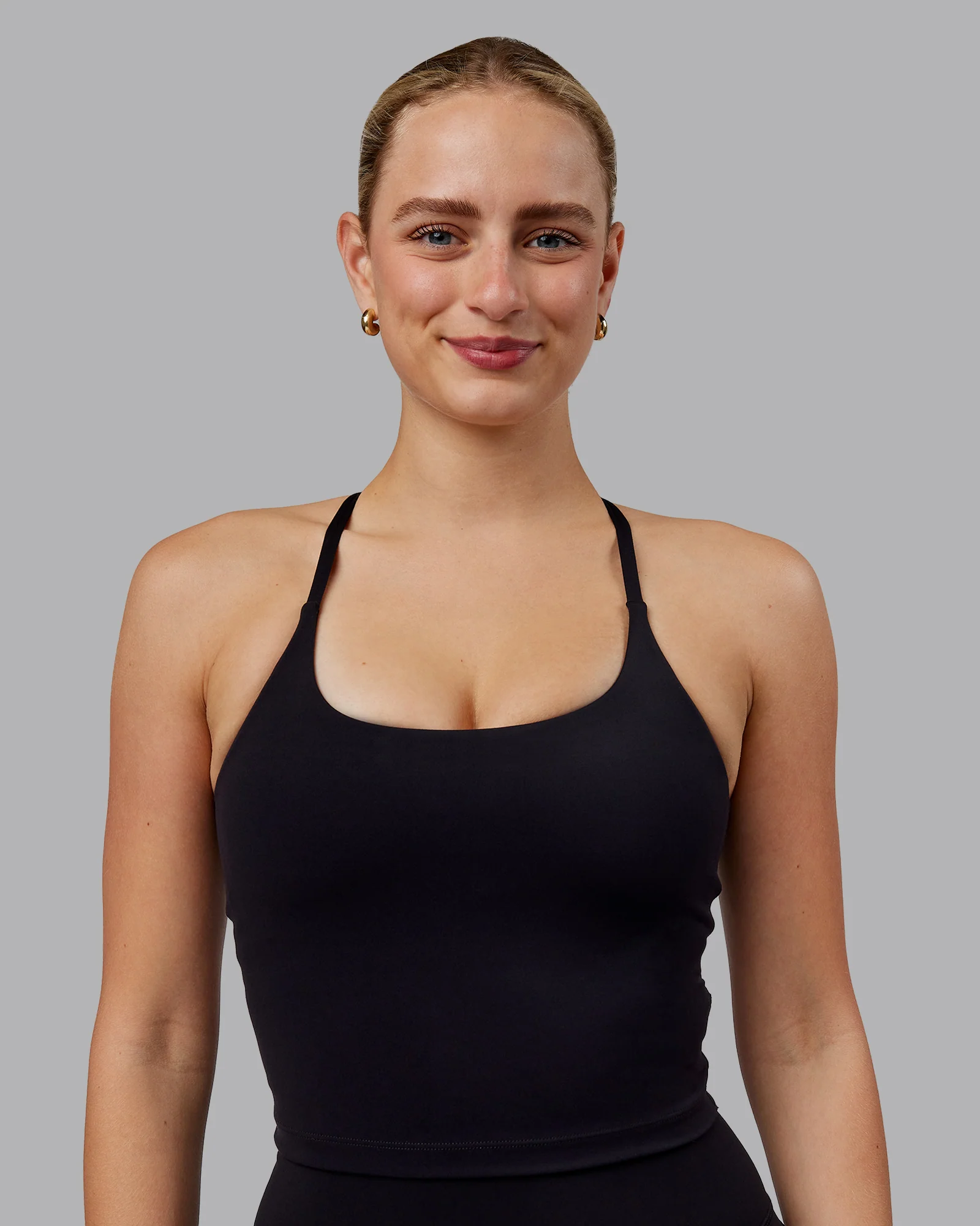 Twist Tank With Shelf Bra - Black