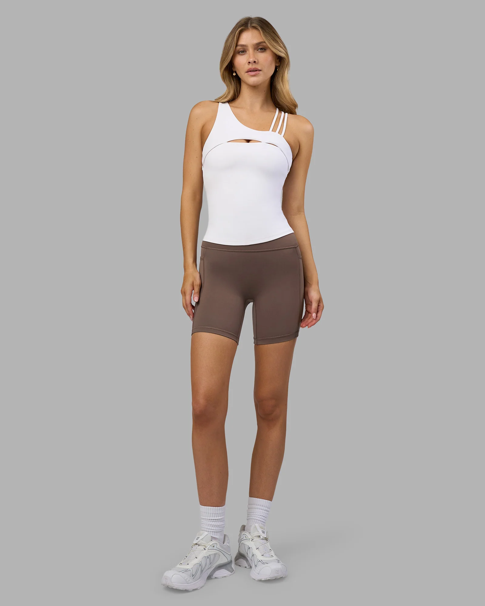 Galvanise Splice Shelf Bra Tank - White 4 Galvanise Splice Shelf Bra Tank - White