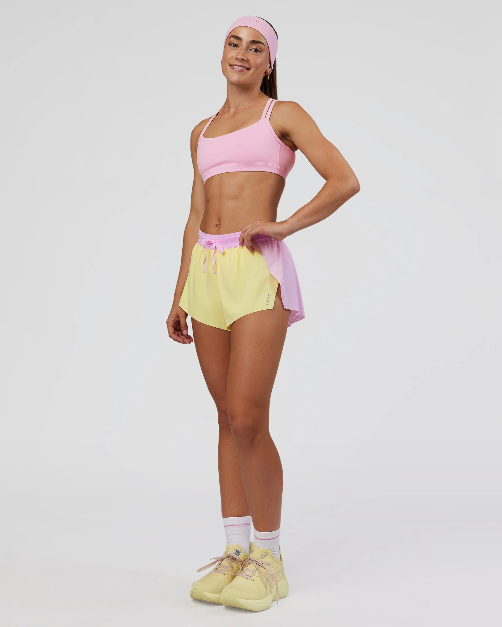 Accelerate 3" Mid-Rise Running Short - Marshmallow-Lemon 3 Accelerate 3" Mid-Rise Running Short - Marshmallow-Lemon