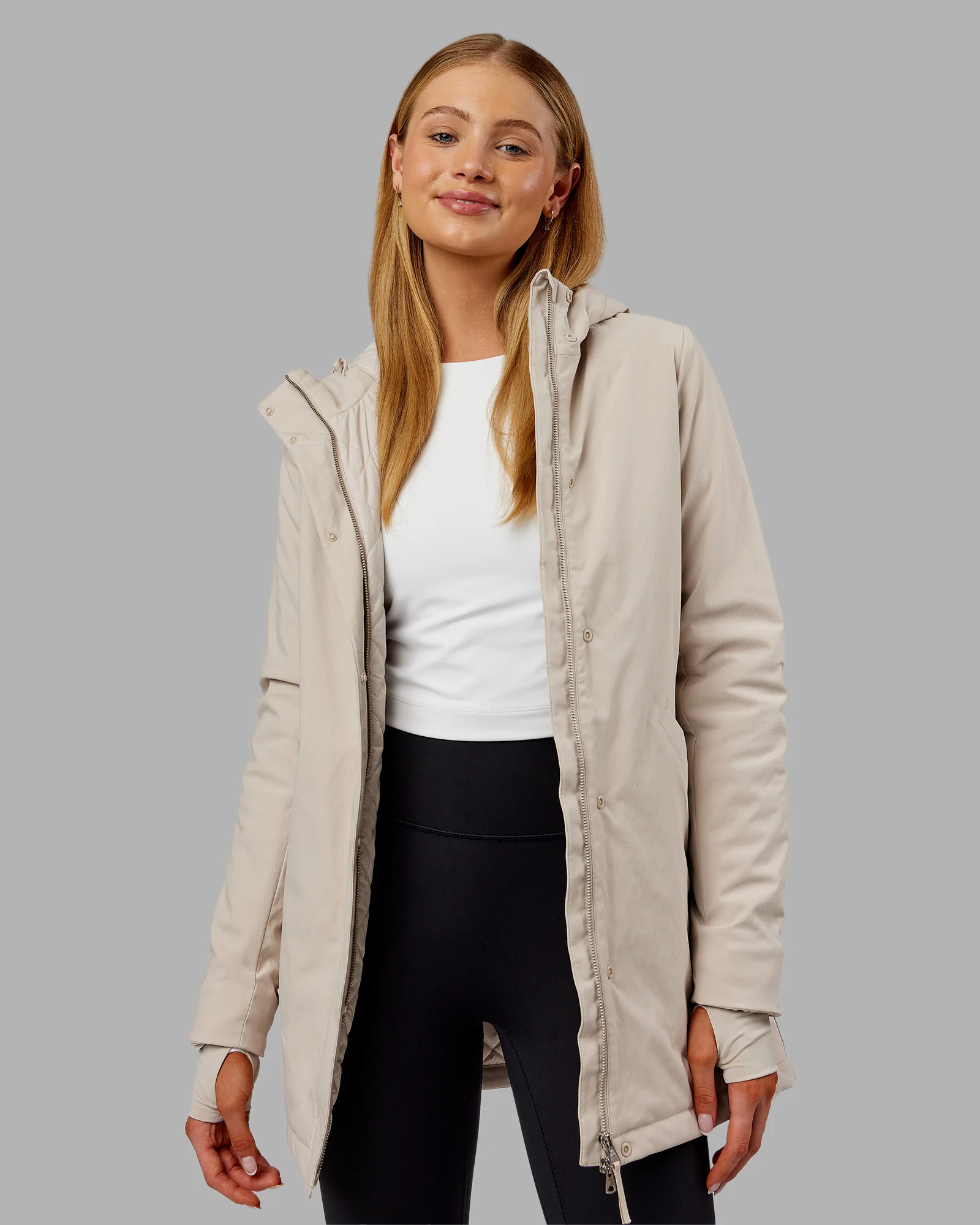 Auxiliary 2.0 Longline Jacket - Shale Beige 2 Auxiliary 2.0 Longline Jacket - Shale Beige