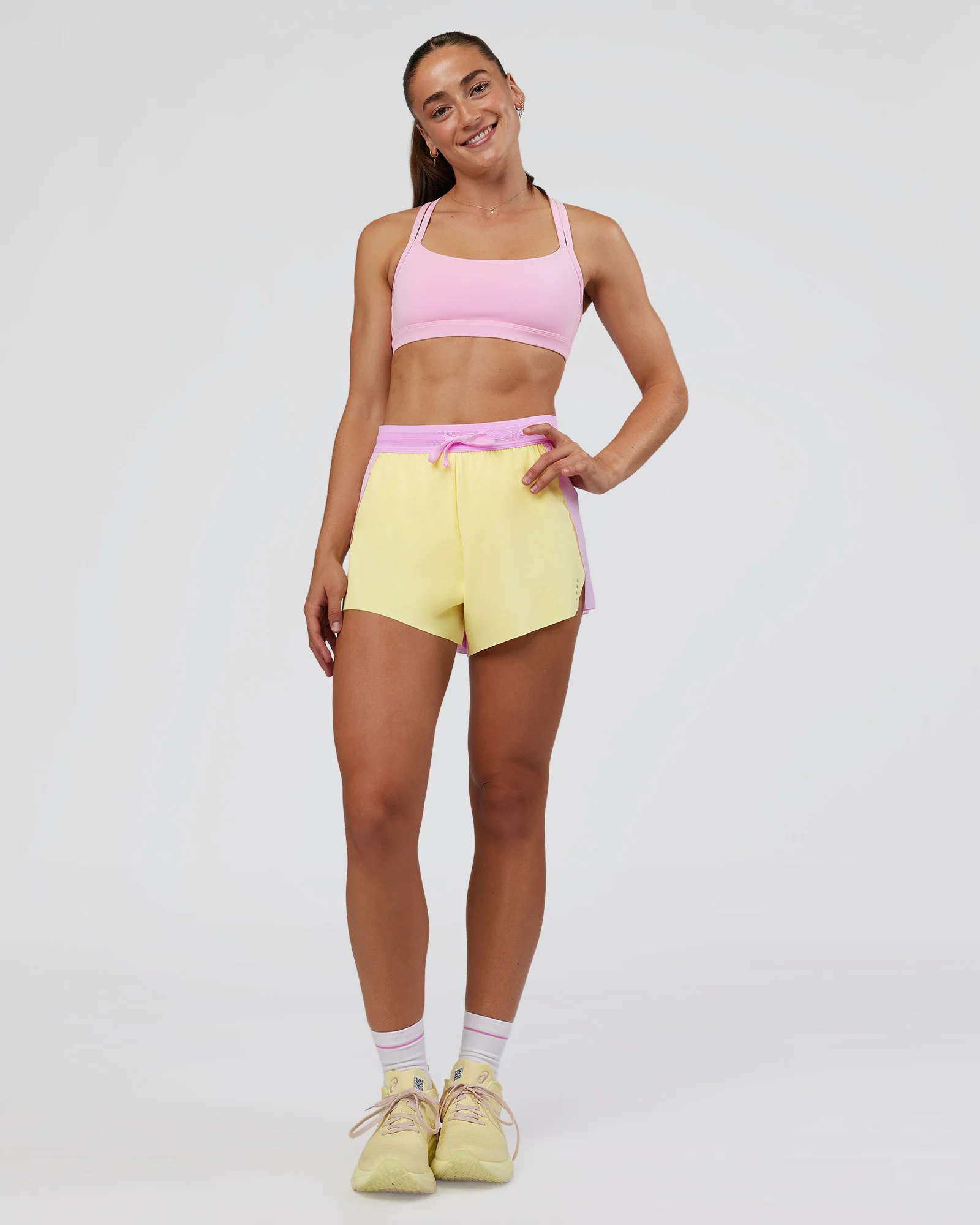 Accelerate 3" High-Rise Running Short - Marshmallow-Lemon