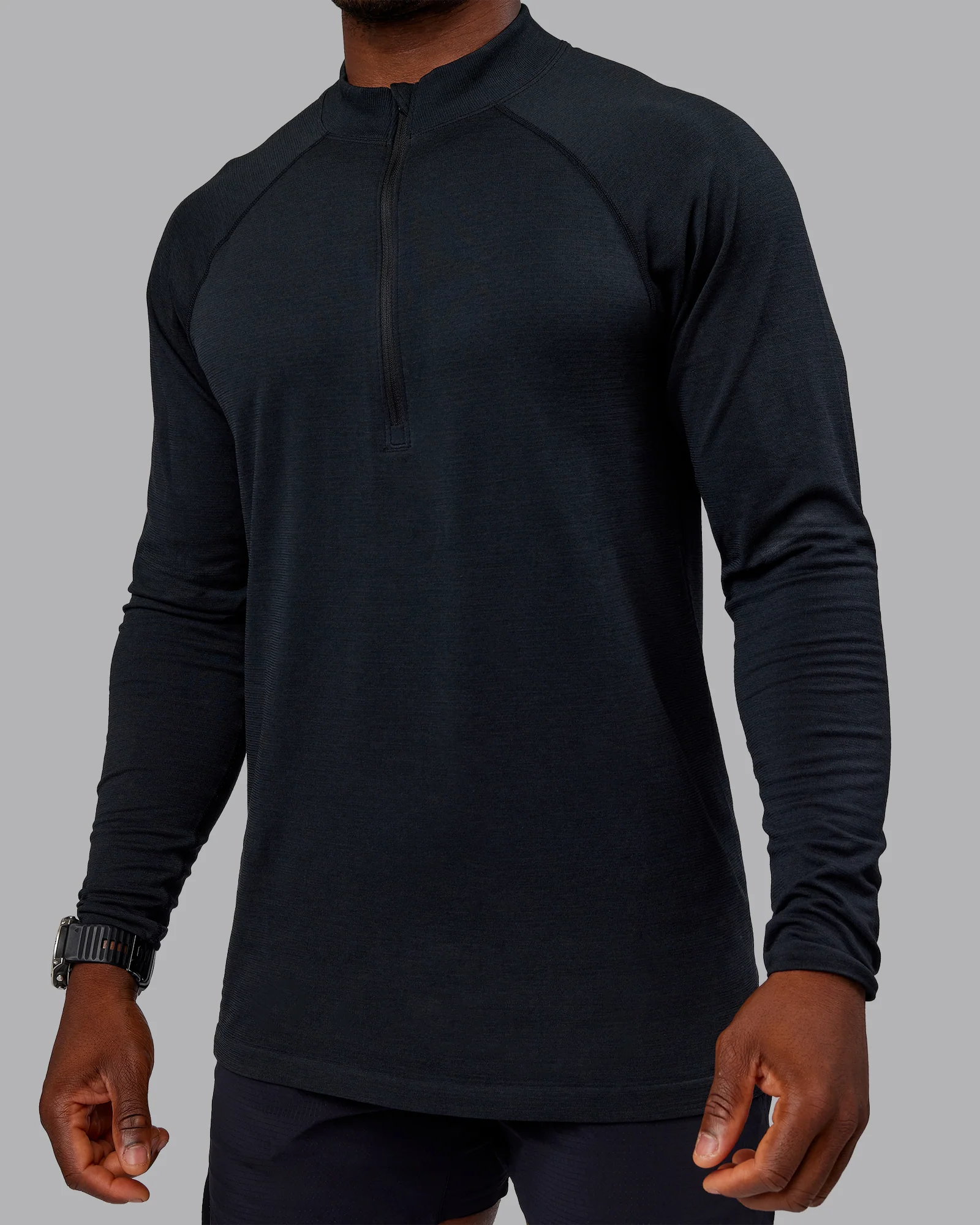 AeroFLX+ Seamless Half Zip Long Sleeve Tee - Black Marl 5 AeroFLX+ Seamless Half Zip Long Sleeve Tee - Black Marl