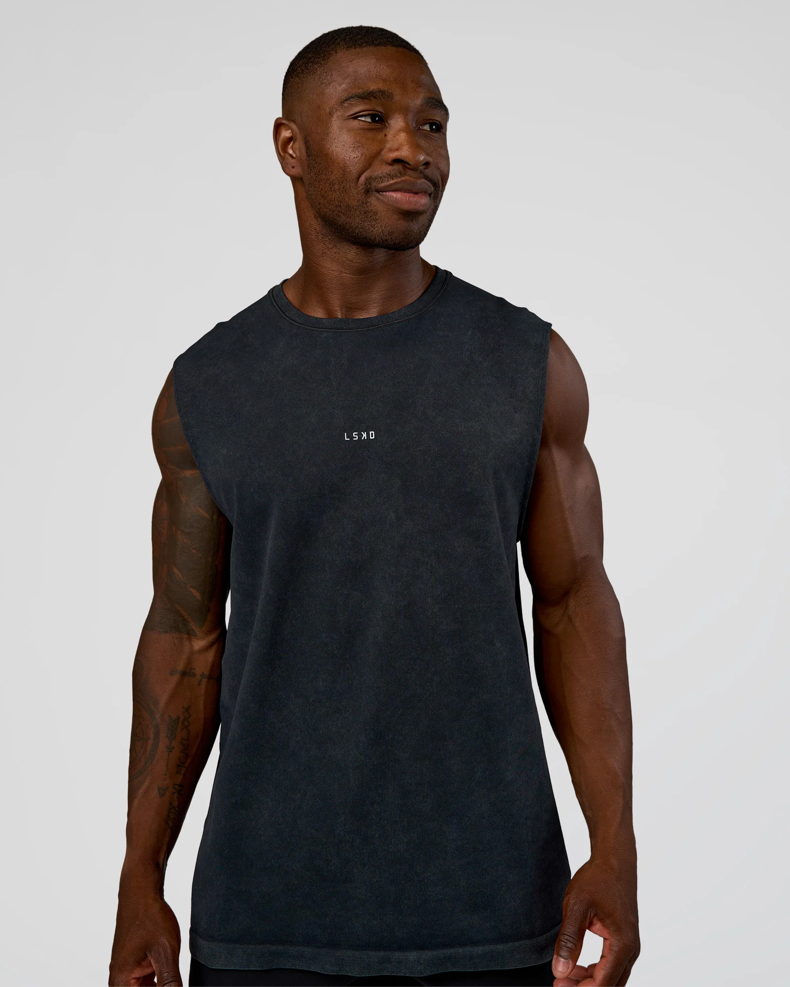 Power Muscle Tank - Pirate Black Washed