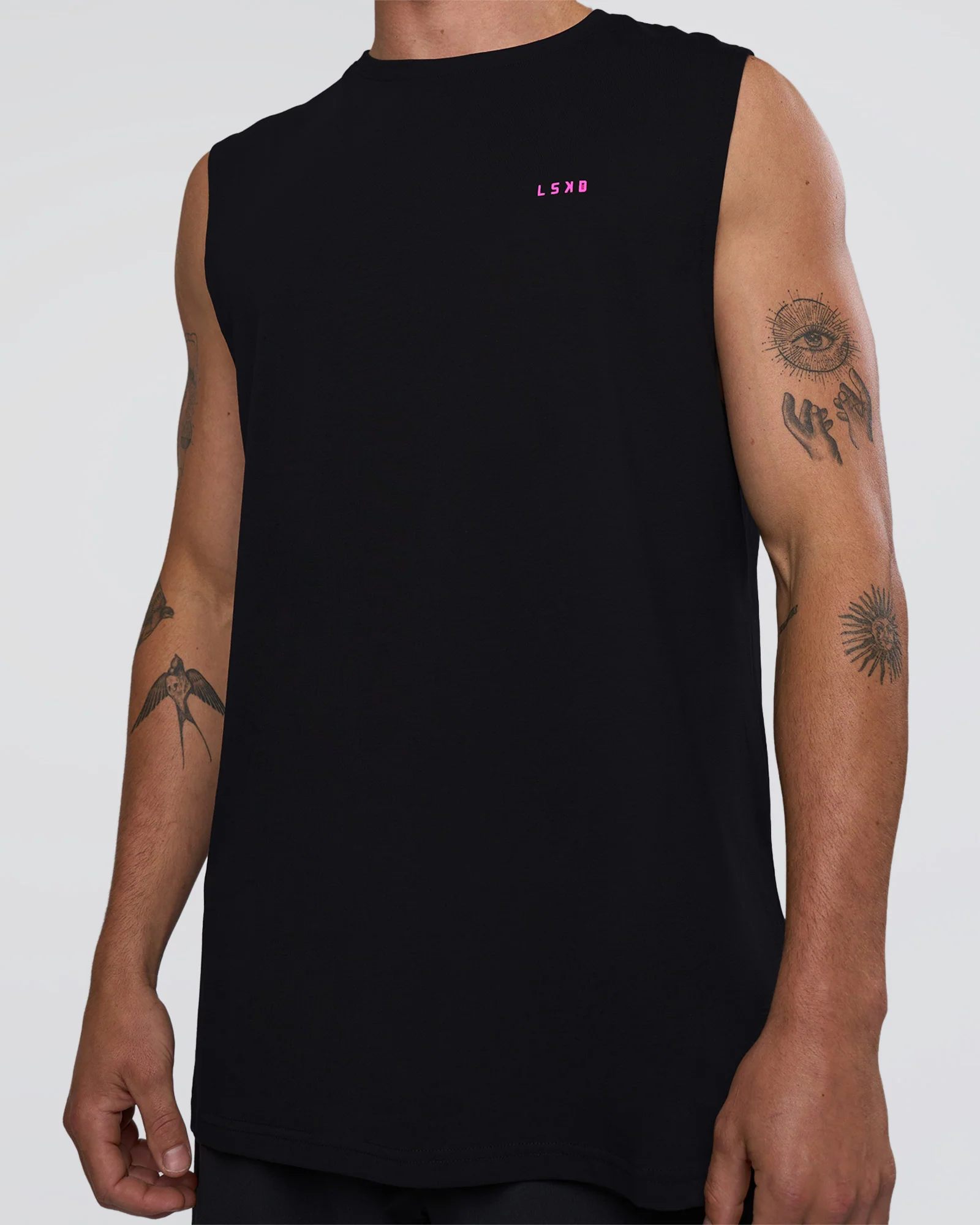 Lifting Club FLXCotton Tank - Black-Ultra Fuchsia 3 Lifting Club FLXCotton Tank - Black-Ultra Fuchsia