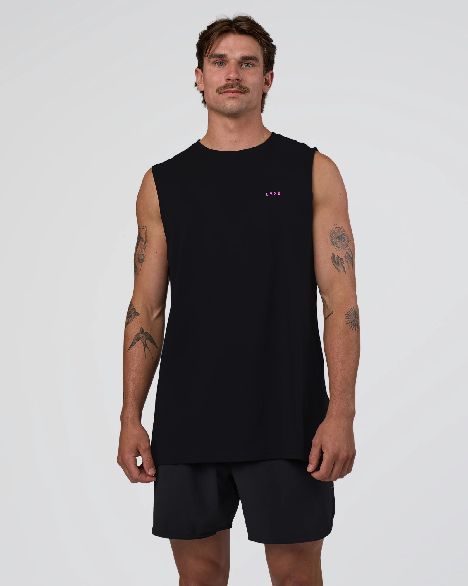 Lifting Club FLXCotton Tank - Black-Ultra Fuchsia 5 Lifting Club FLXCotton Tank - Black-Ultra Fuchsia