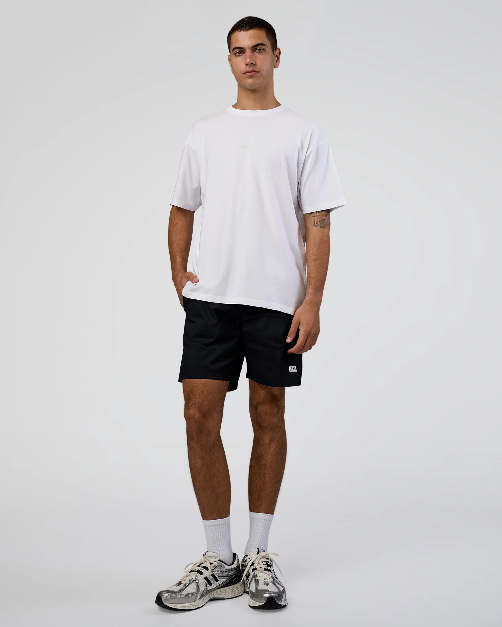 Together We Rise FLXCotton Oversized Tee - White-Solar Lime