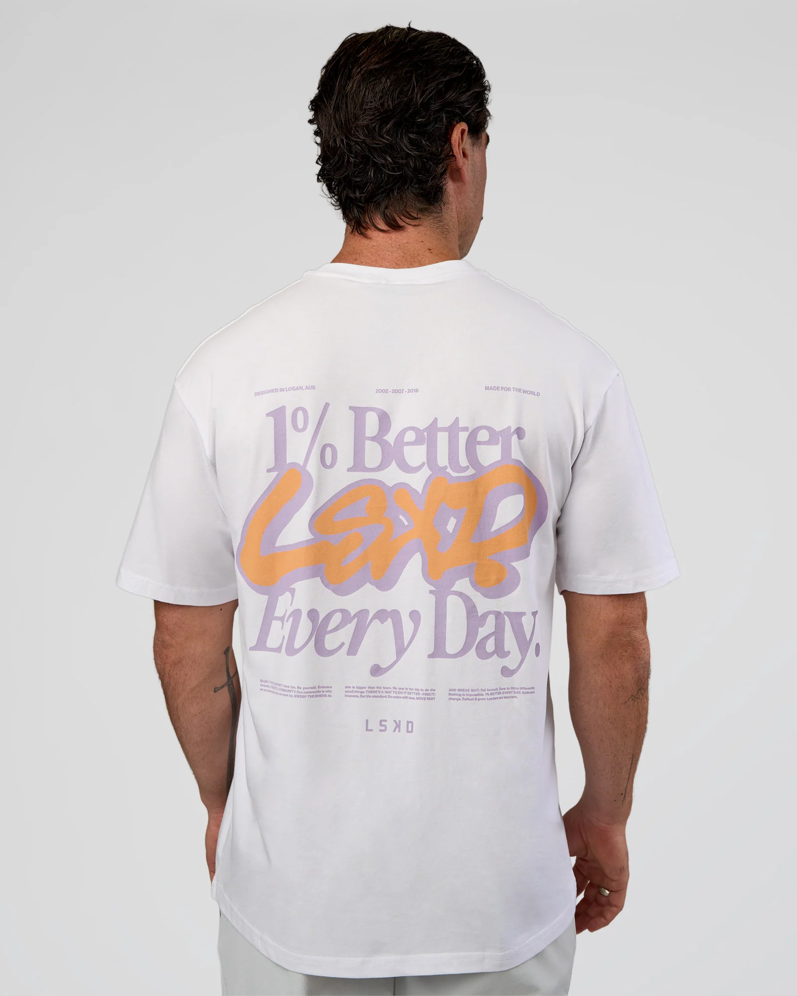 Break Through FLXCotton Oversized Tee - White-Pale Lilac