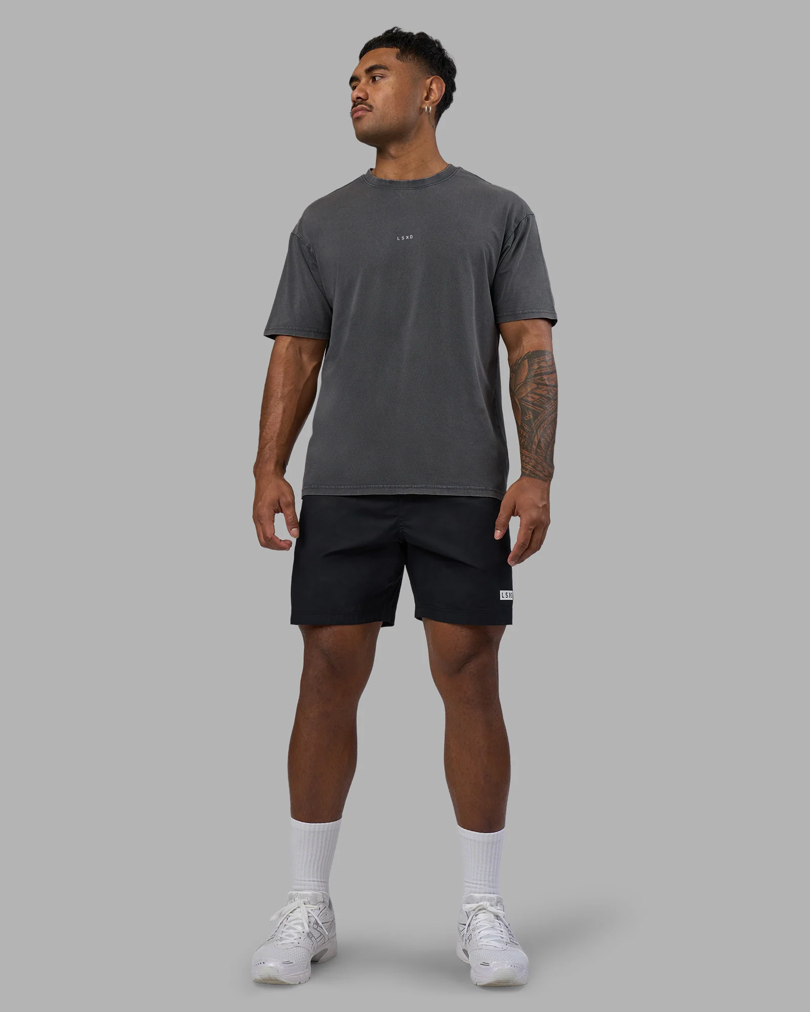 Base FLXCotton Tee Oversized - Dark Storm Washed
