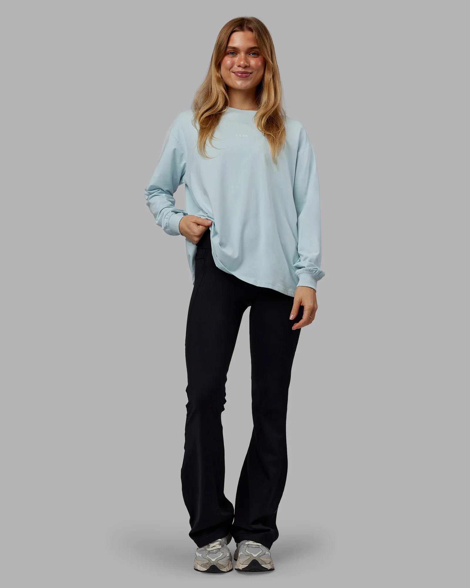 Go-To Long Sleeve FLXCotton Oversized Tee - Skyride-White 1 Go-To Long Sleeve FLXCotton Oversized Tee - Skyride-White