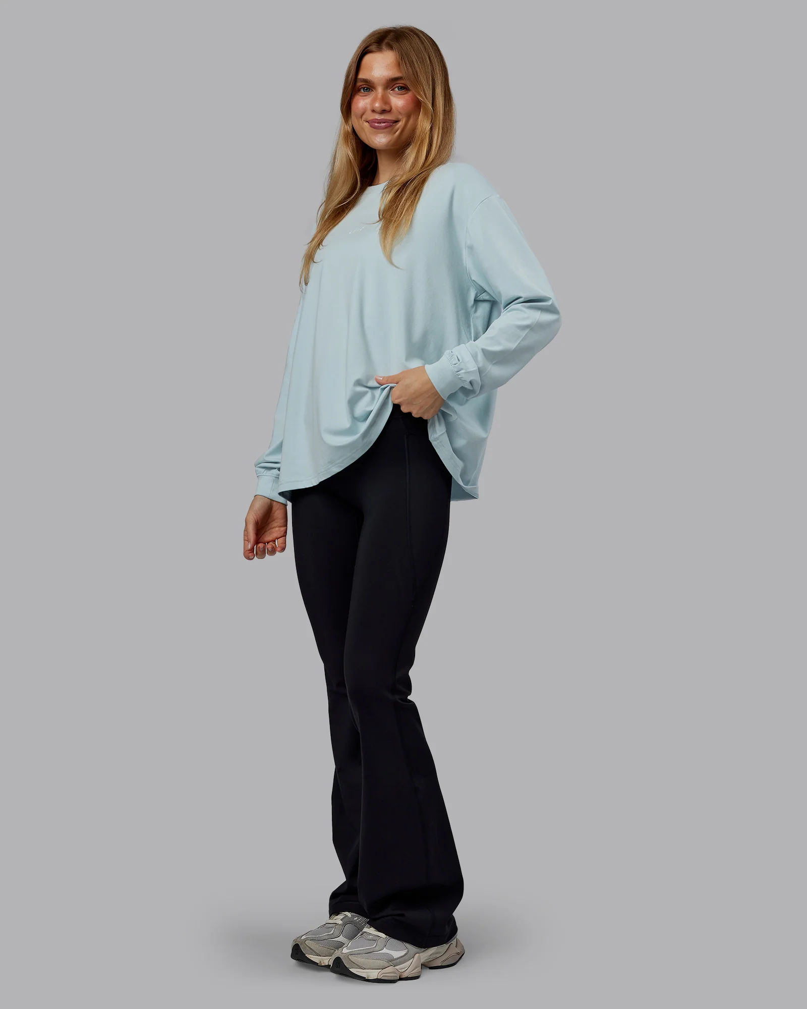 Go-To Long Sleeve FLXCotton Oversized Tee - Skyride-White 4 Go-To Long Sleeve FLXCotton Oversized Tee - Skyride-White