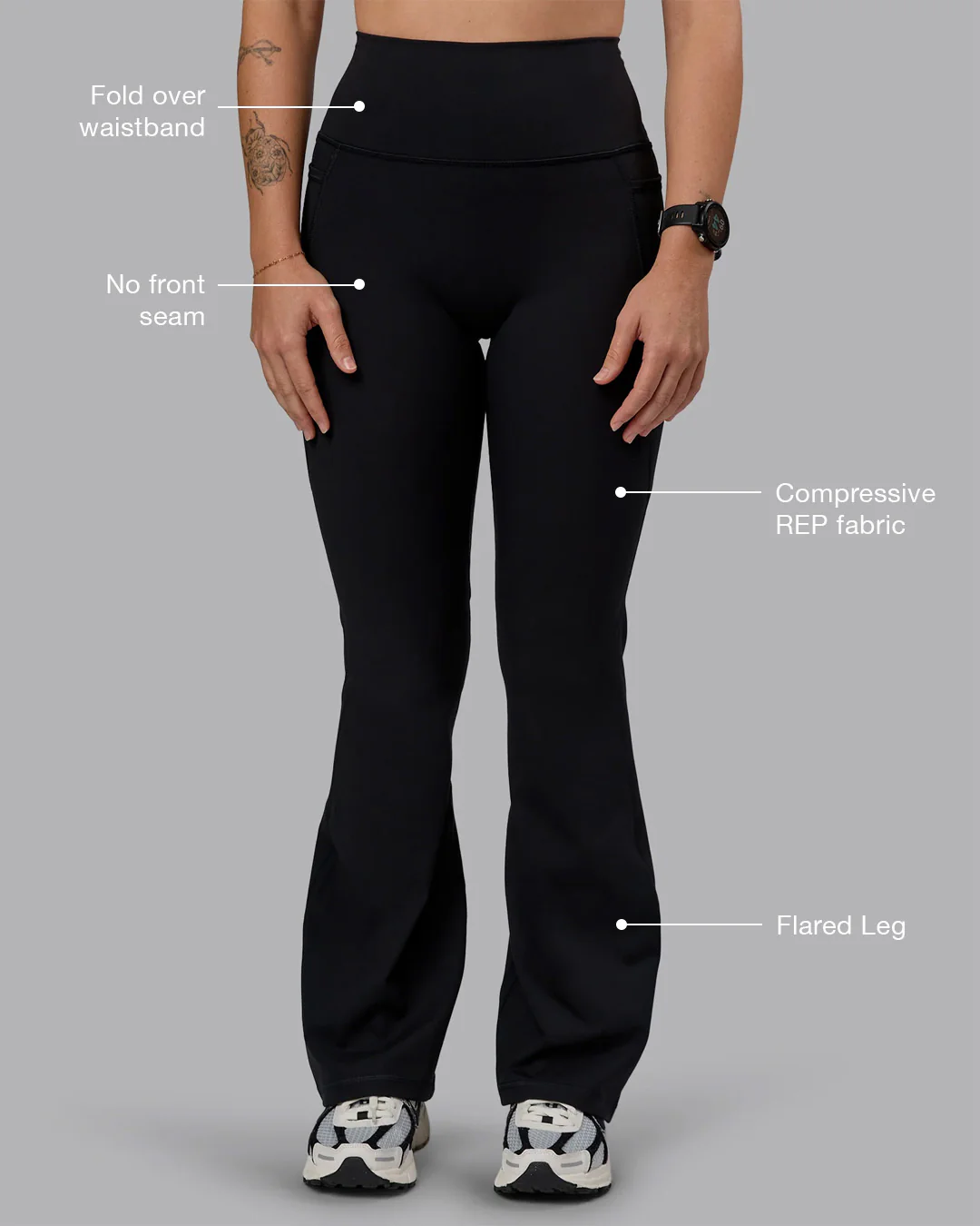Fusion Ultra High-Rise Flared Petite Legging Pockets - Black 2 Fusion Ultra High-Rise Flared Petite Legging Pockets - Black
