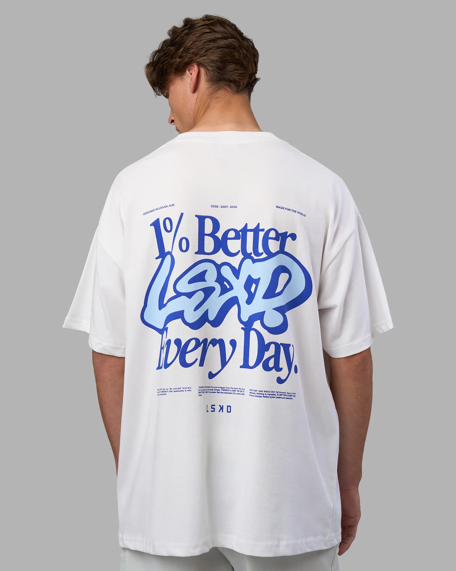 Break Through Heavyweight Oversized Tee - White-Power Cobalt