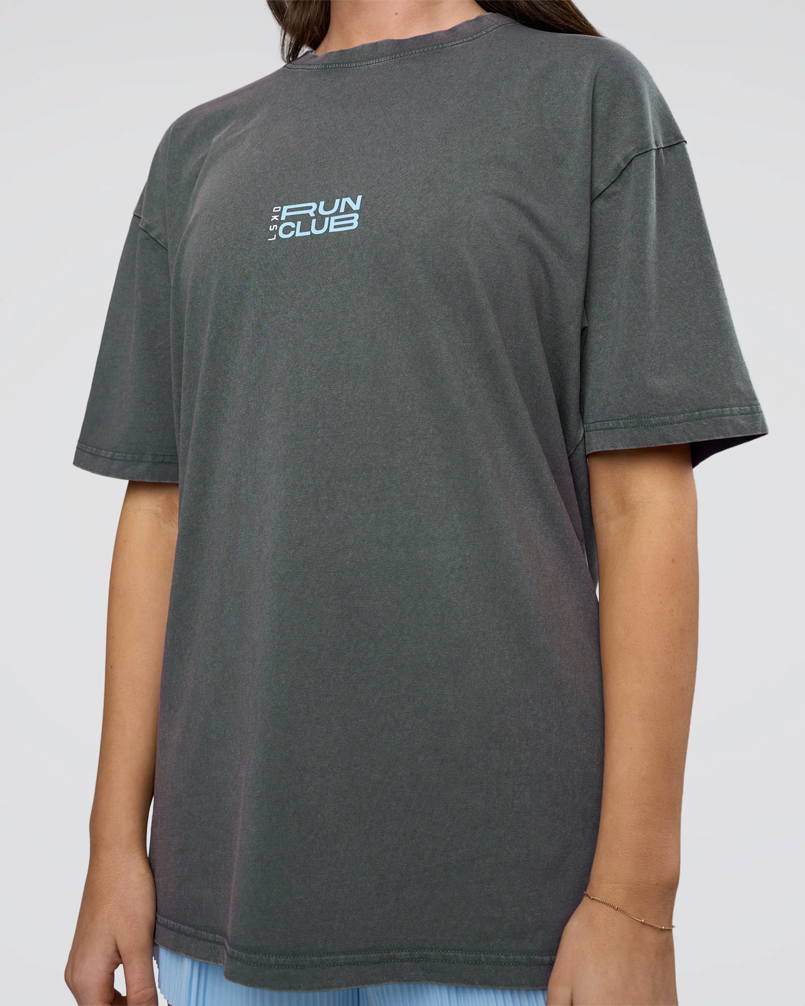 Runner's FLXCotton Oversized Tee - Dark Storm Washed-Open Air
