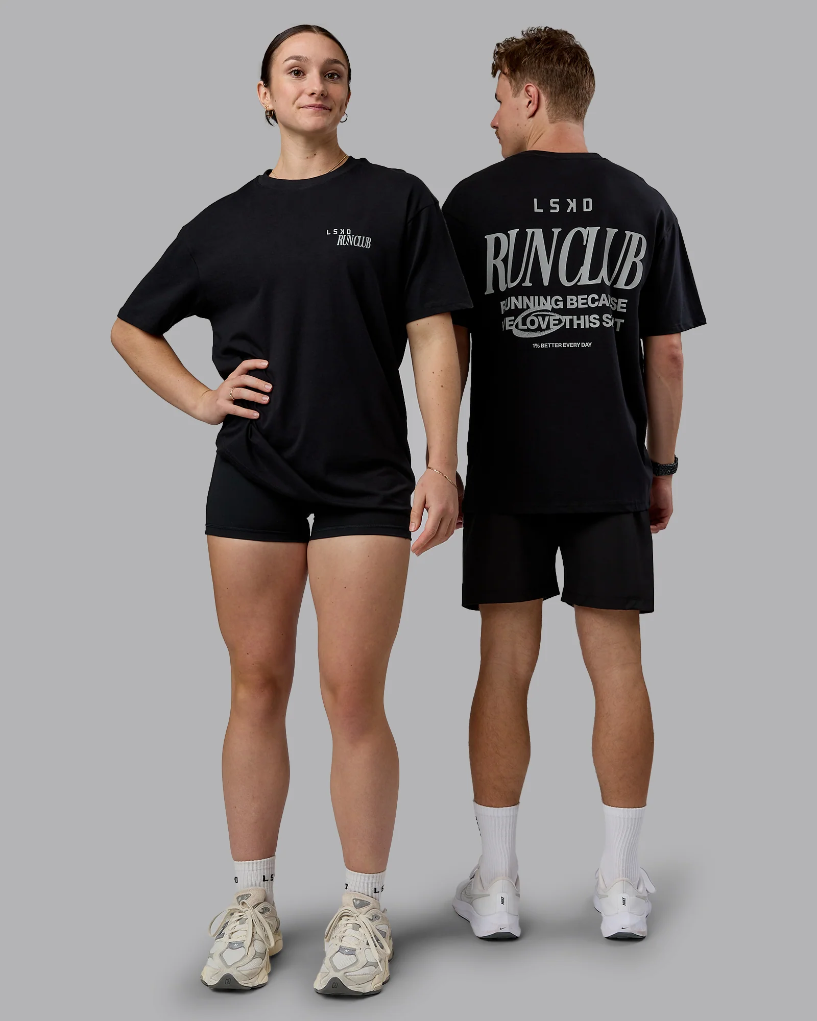 Run Love FLXCotton Oversized Tee - Black-Reflective 1 Run Love FLXCotton Oversized Tee - Black-Reflective