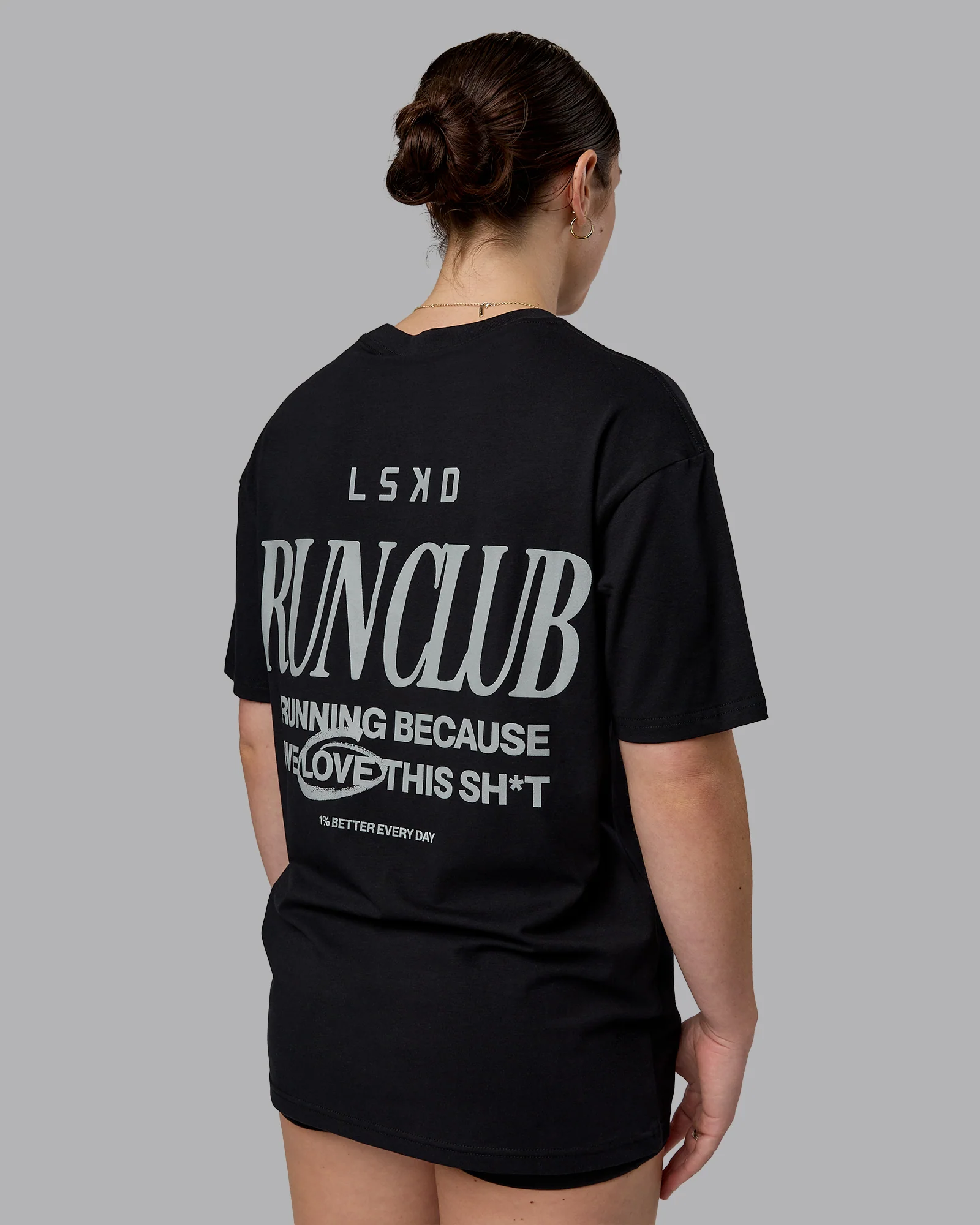 Run Love FLXCotton Oversized Tee - Black-Reflective 3 Run Love FLXCotton Oversized Tee - Black-Reflective