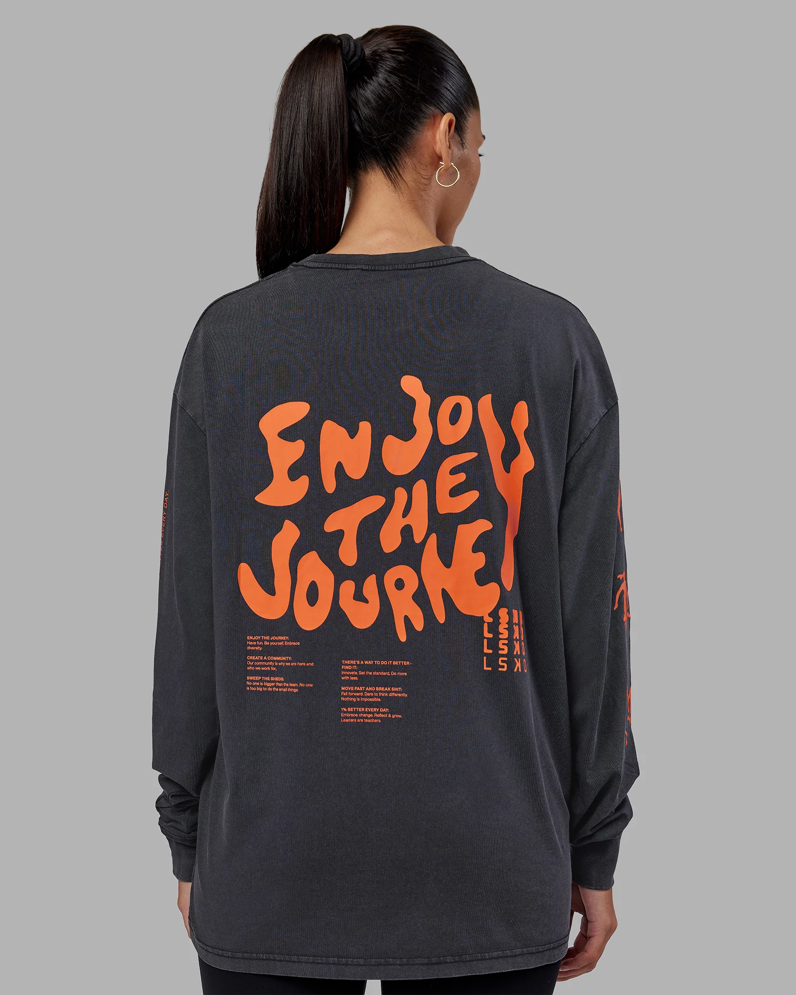 Inferno Journey FLXCotton Oversized Long Sleeve Tee - Washed Black-Ultra Orange 10 Inferno Journey FLXCotton Oversized Long Sleeve Tee - Washed Black-Ultra Orange