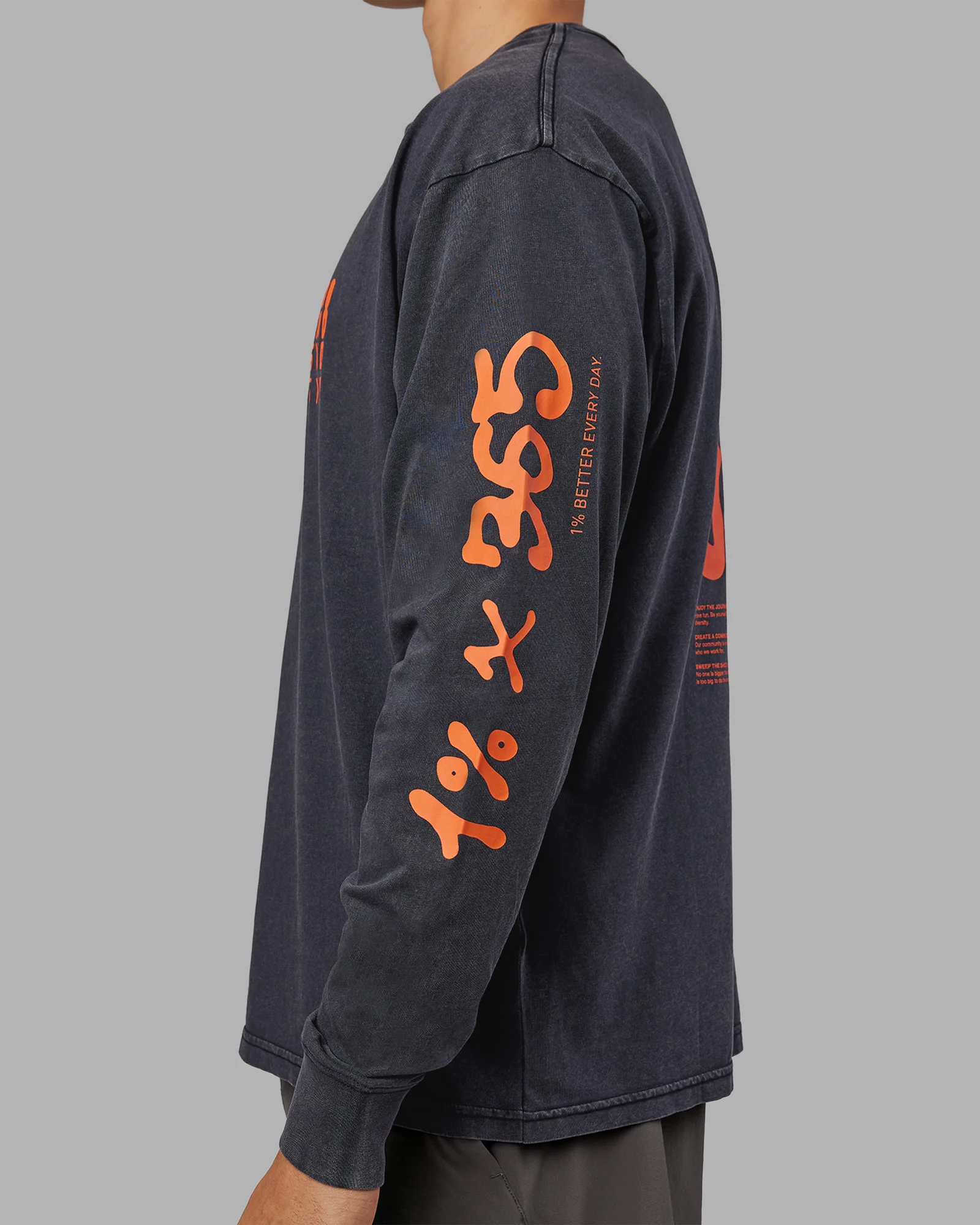 Inferno Journey FLXCotton Oversized Long Sleeve Tee - Washed Black-Ultra Orange 6 Inferno Journey FLXCotton Oversized Long Sleeve Tee - Washed Black-Ultra Orange