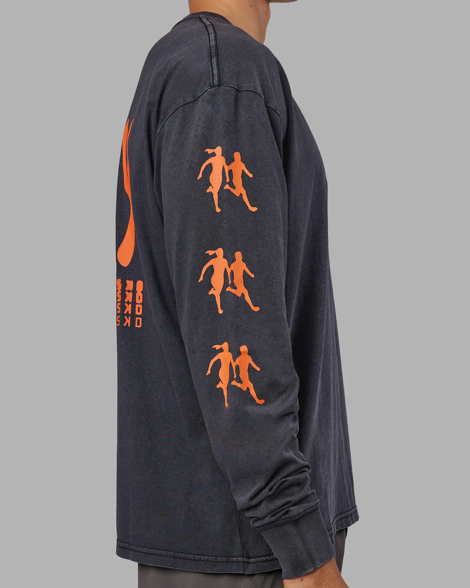 Inferno Journey FLXCotton Oversized Long Sleeve Tee - Washed Black-Ultra Orange 7 Inferno Journey FLXCotton Oversized Long Sleeve Tee - Washed Black-Ultra Orange