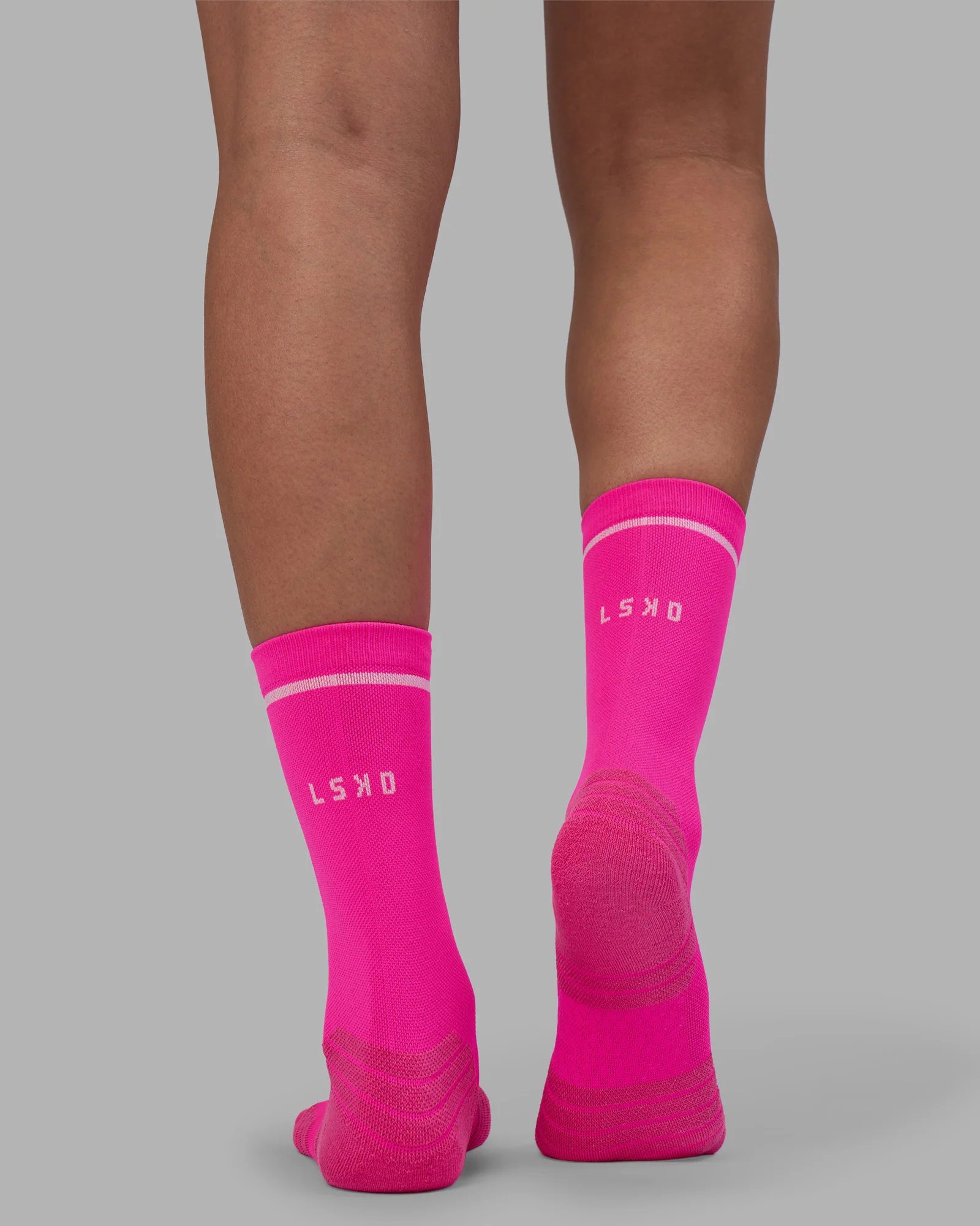 Fast Performance Crew Socks - Neon Pink-White 3 Fast Performance Crew Socks - Neon Pink-White