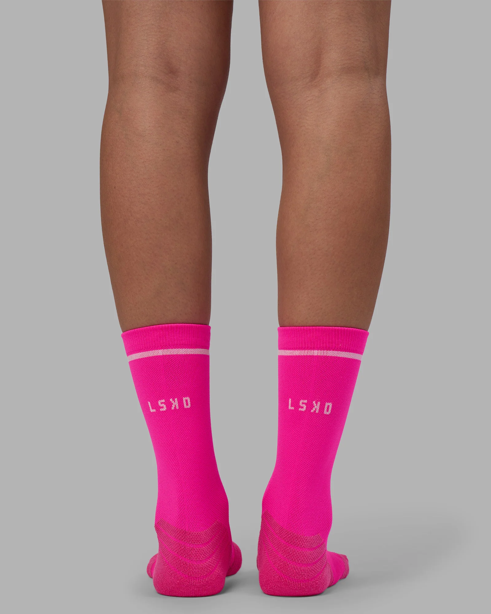 Fast Performance Crew Socks - Neon Pink-White 4 Fast Performance Crew Socks - Neon Pink-White