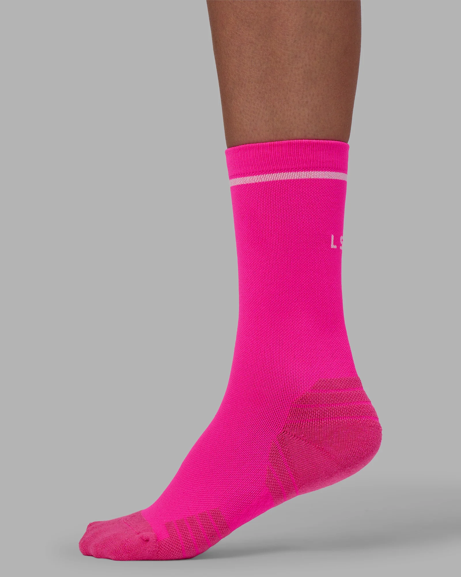 Fast Performance Crew Socks - Neon Pink-White 5 Fast Performance Crew Socks - Neon Pink-White