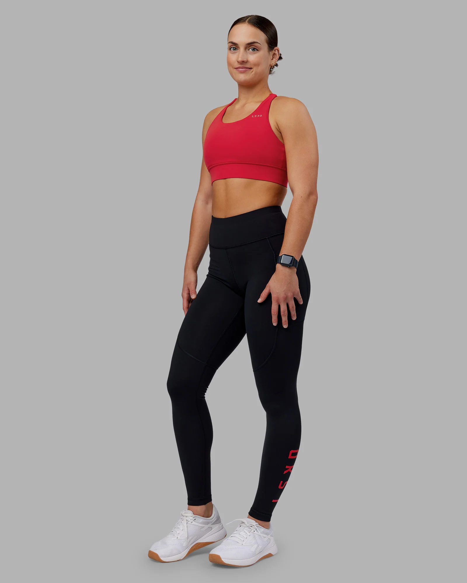 Rep Ultra High-Rise Full Length Legging Pockets - Black-Scarlet