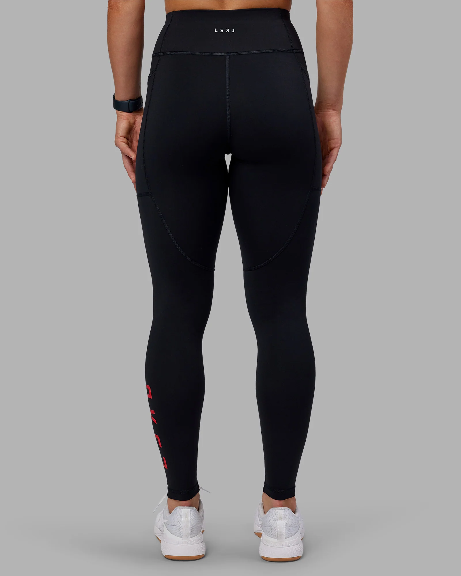 Rep Ultra High-Rise Full Length Legging Pockets - Black-Scarlet