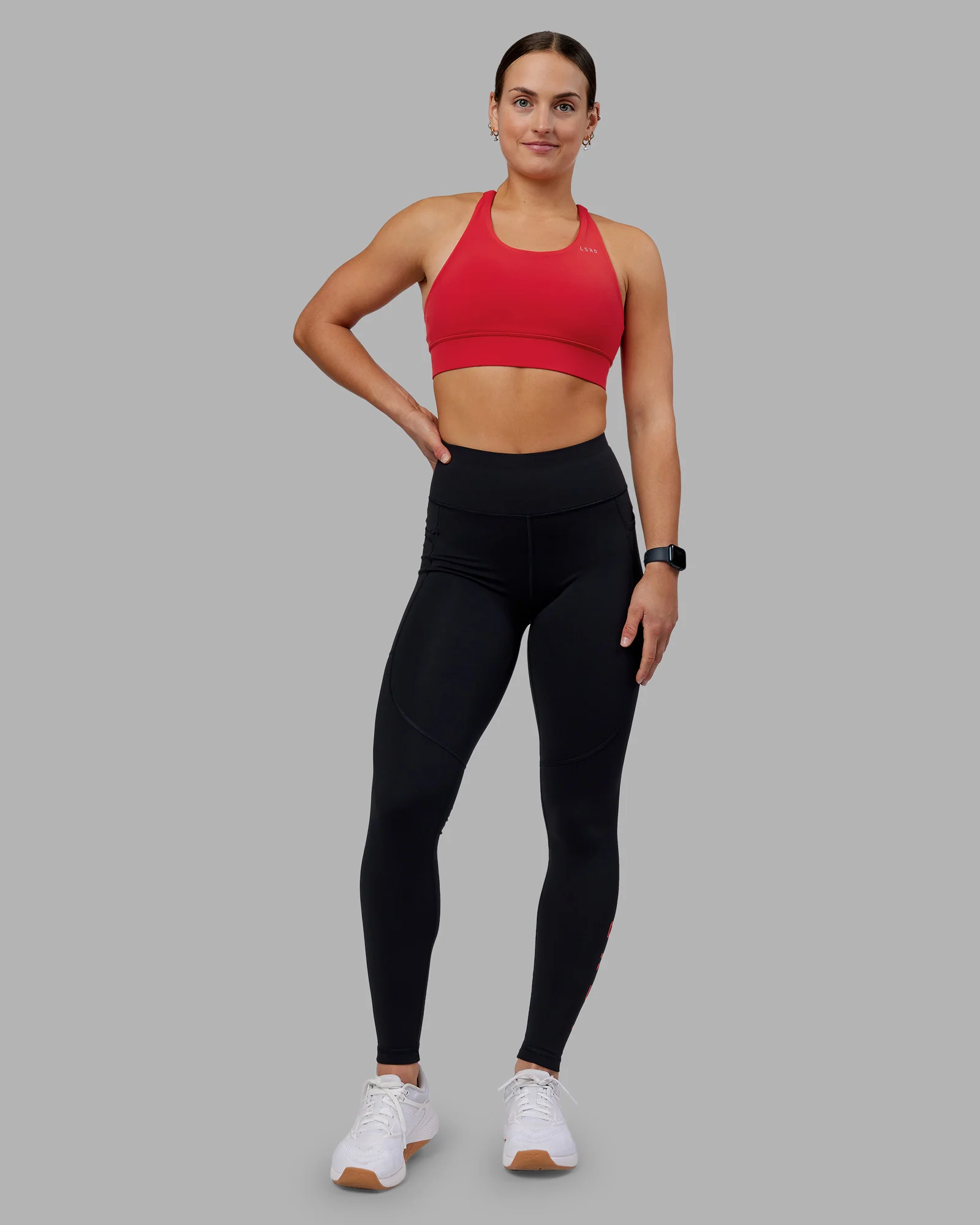 Rep Ultra High-Rise Full Length Legging Pockets - Black-Scarlet
