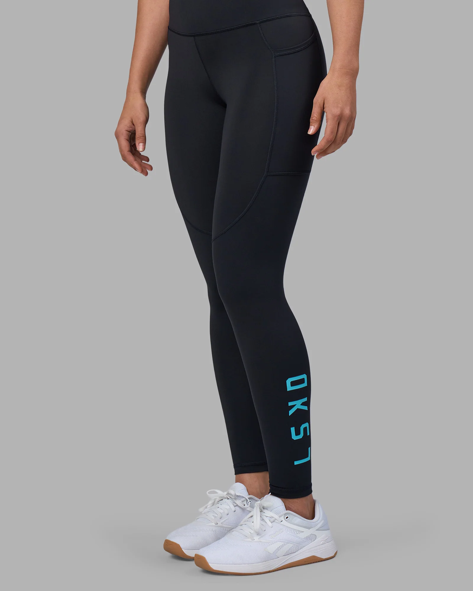 Rep Ultra High-Rise Full Length Legging Pockets - Black-Blue Atoll