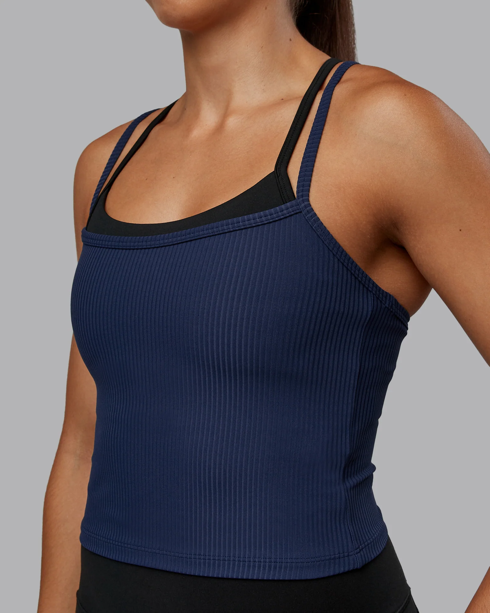 Flame Ribbed Tank - Future Navy