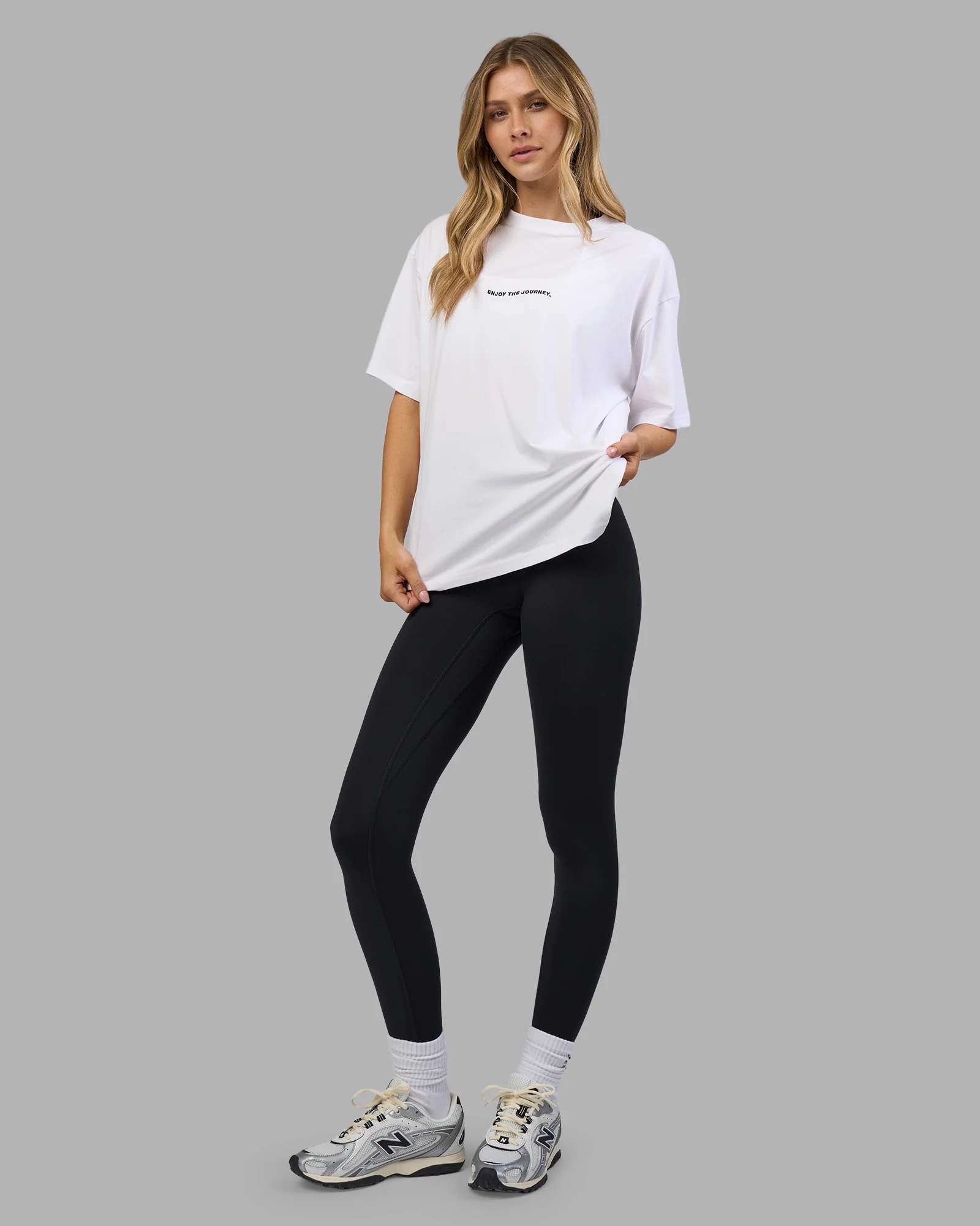 Go-To E.T.J FLXCotton Oversized Tee - White-Black 3 Go-To E.T.J FLXCotton Oversized Tee - White-Black