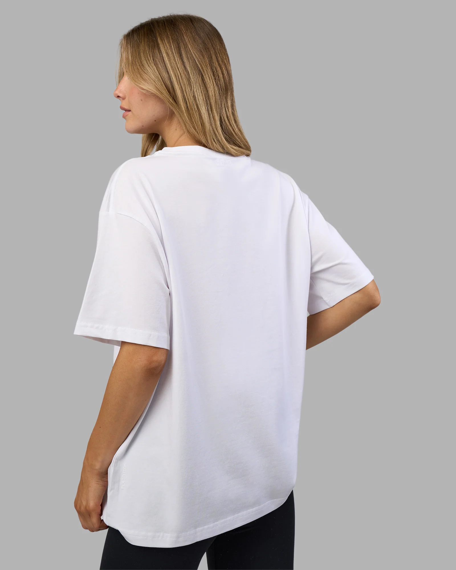 Go-To E.T.J FLXCotton Oversized Tee - White-Black 4 Go-To E.T.J FLXCotton Oversized Tee - White-Black