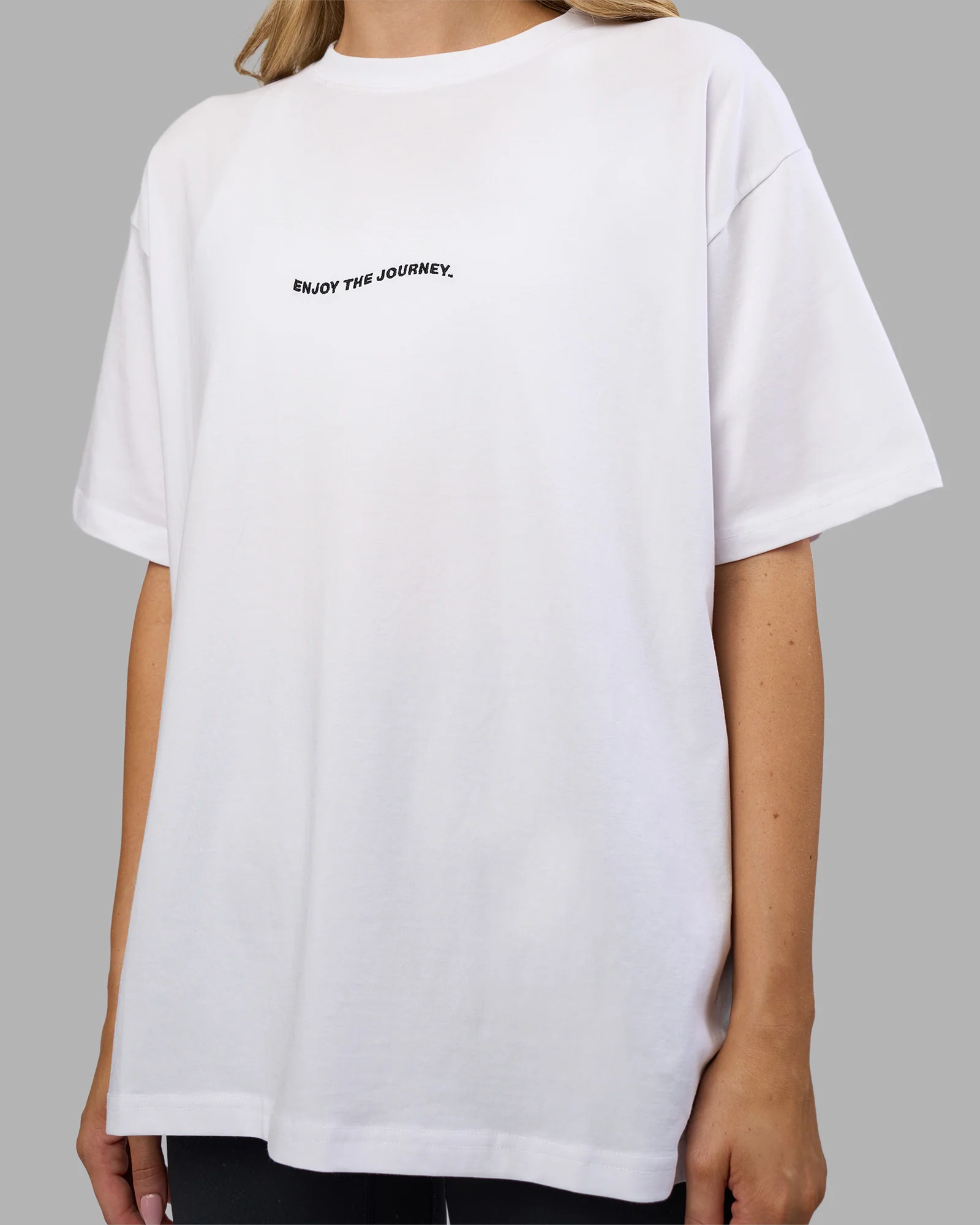 Go-To E.T.J FLXCotton Oversized Tee - White-Black 5 Go-To E.T.J FLXCotton Oversized Tee - White-Black