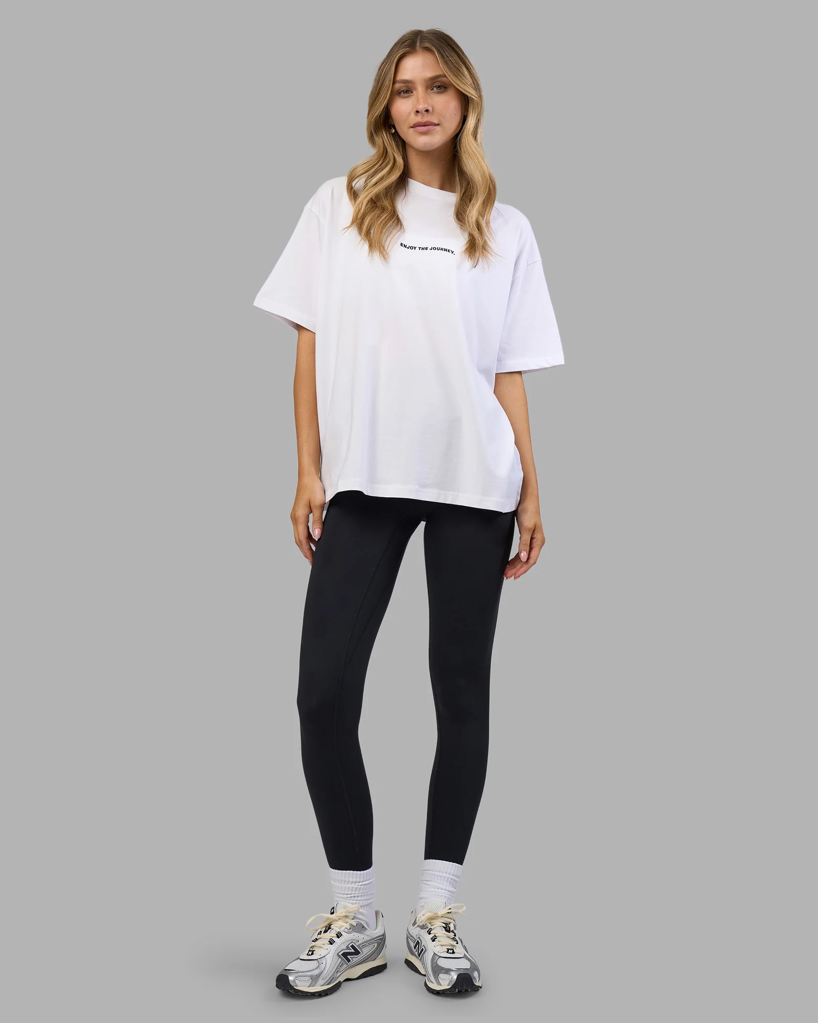 Go-To E.T.J FLXCotton Oversized Tee - White-Black 6 Go-To E.T.J FLXCotton Oversized Tee - White-Black
