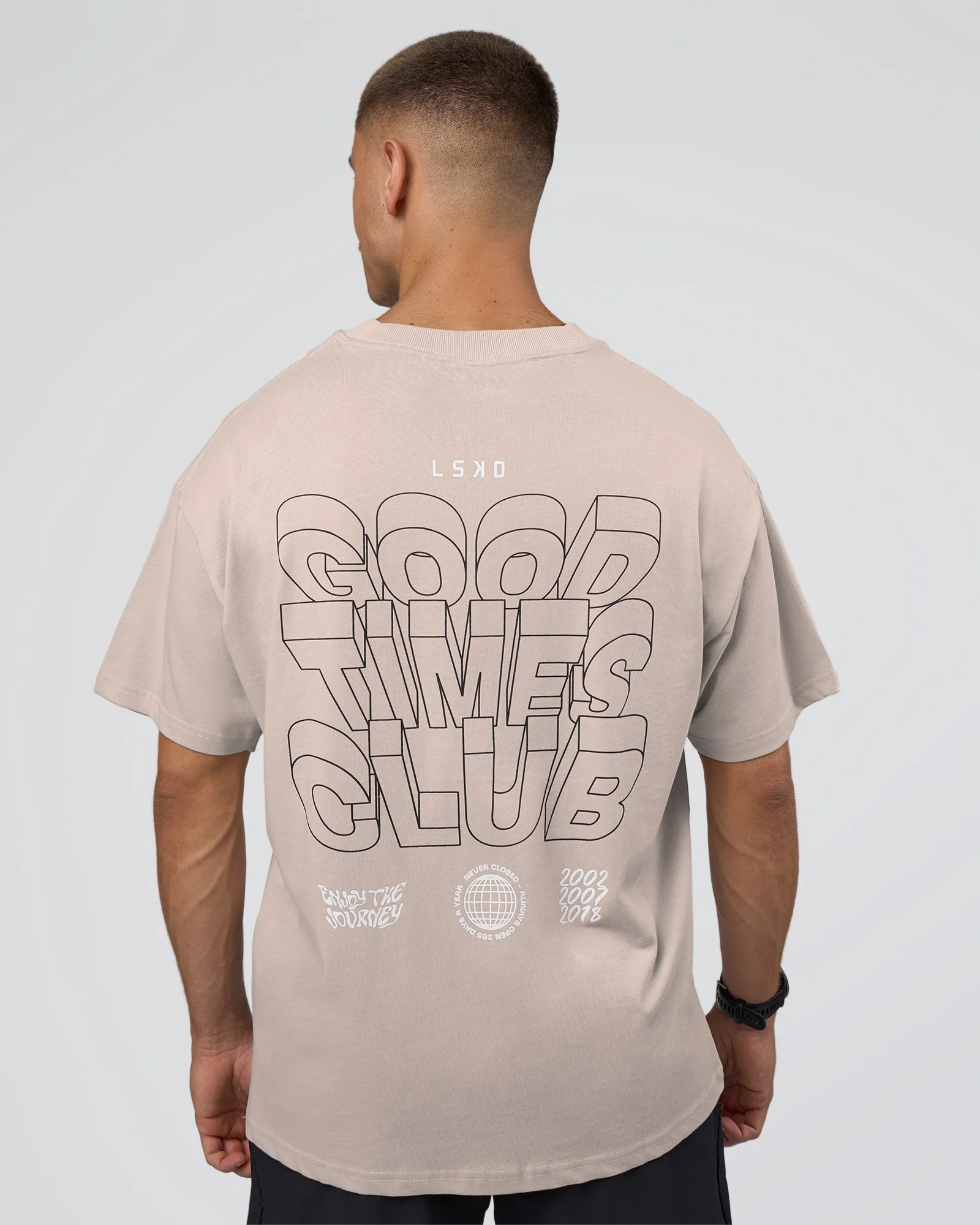 GTC Heavyweight Oversized Tee - Warm Grey-Black