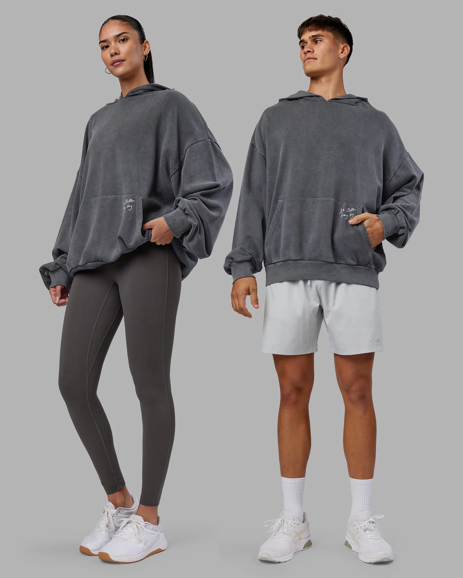 ETJ Values Washed Oversize Hoodie - Dark Storm-Light Bubblegum