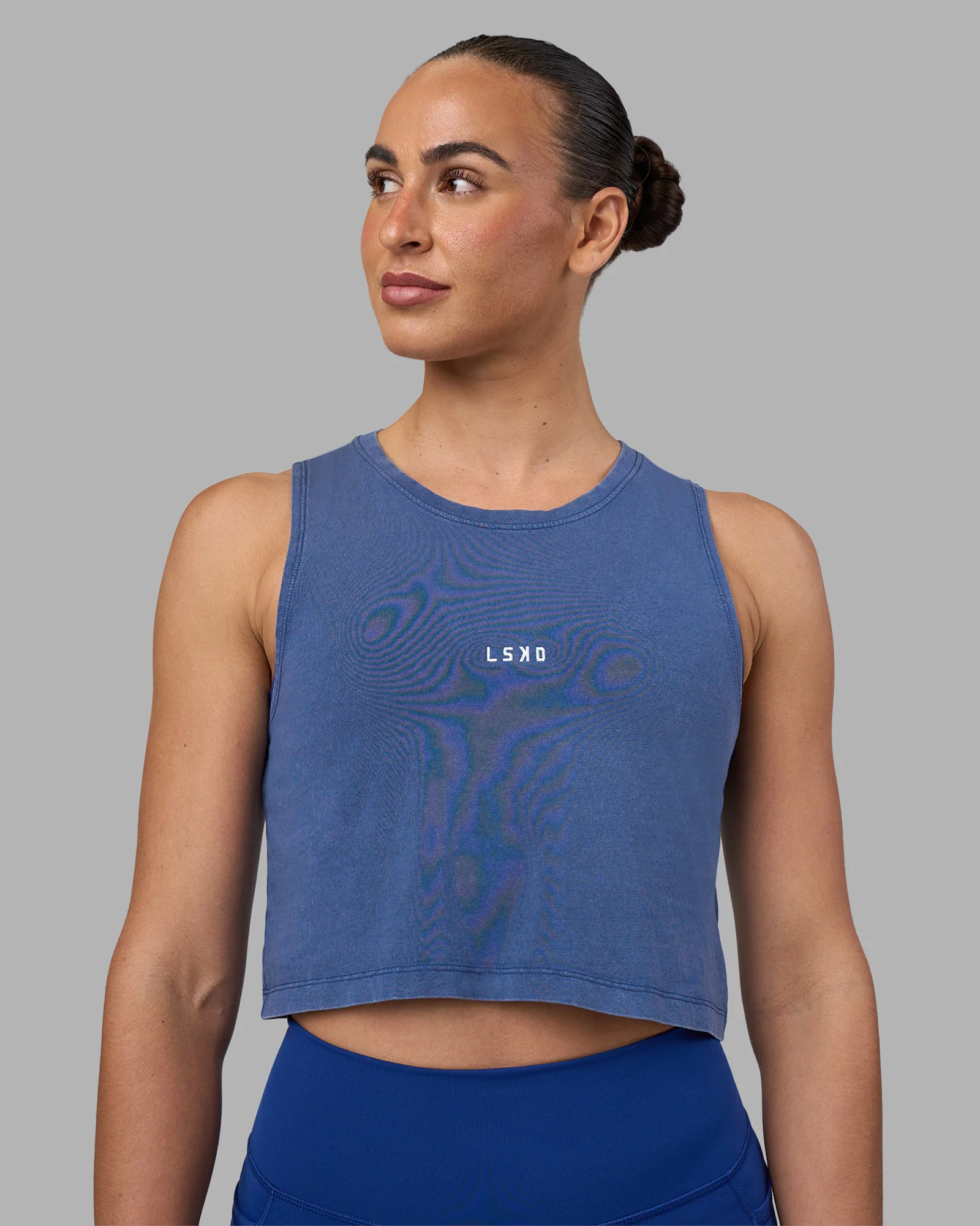 Go-To FLXCotton Tank - Midnight Blue Washed-White