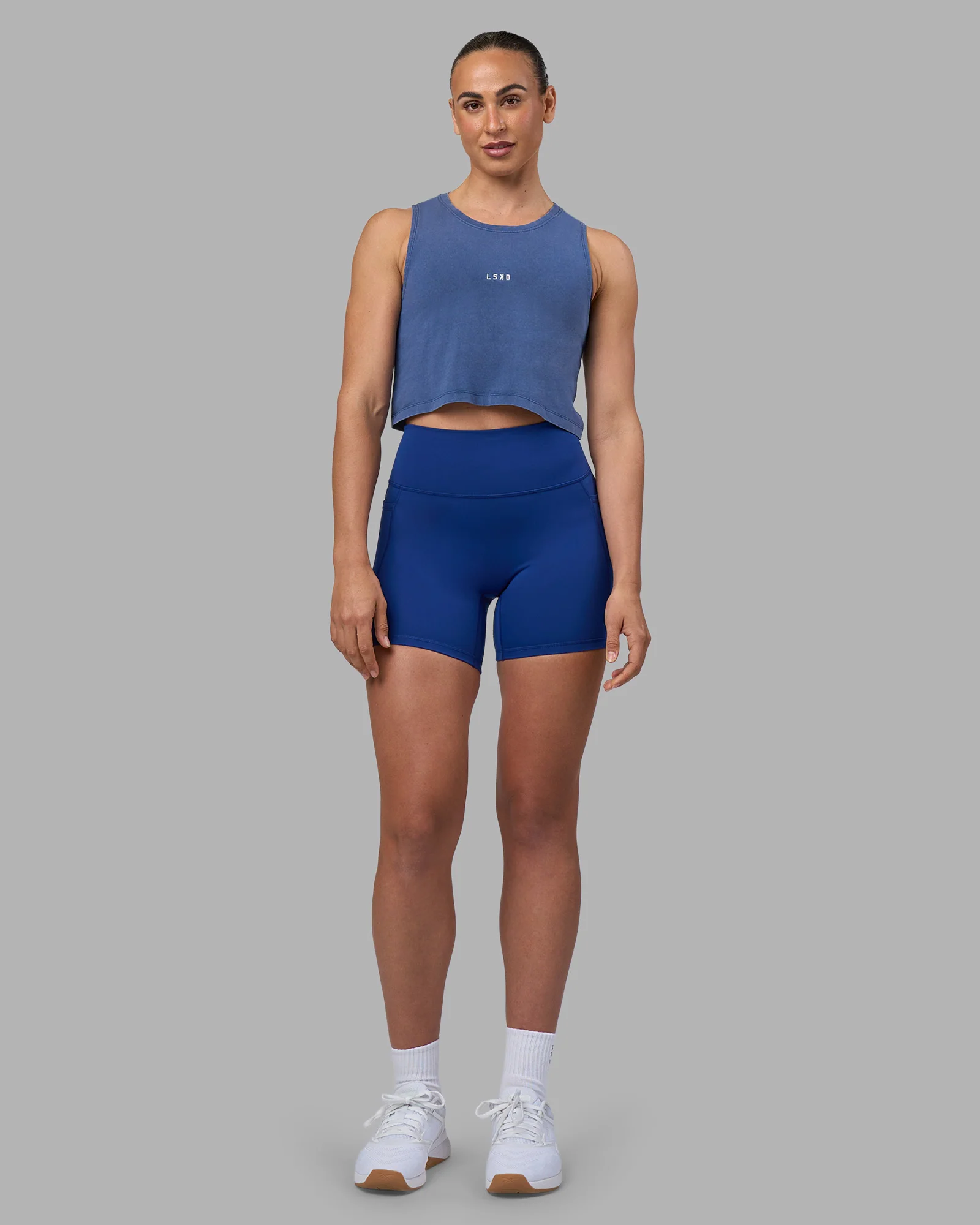 Go-To FLXCotton Tank - Midnight Blue Washed-White