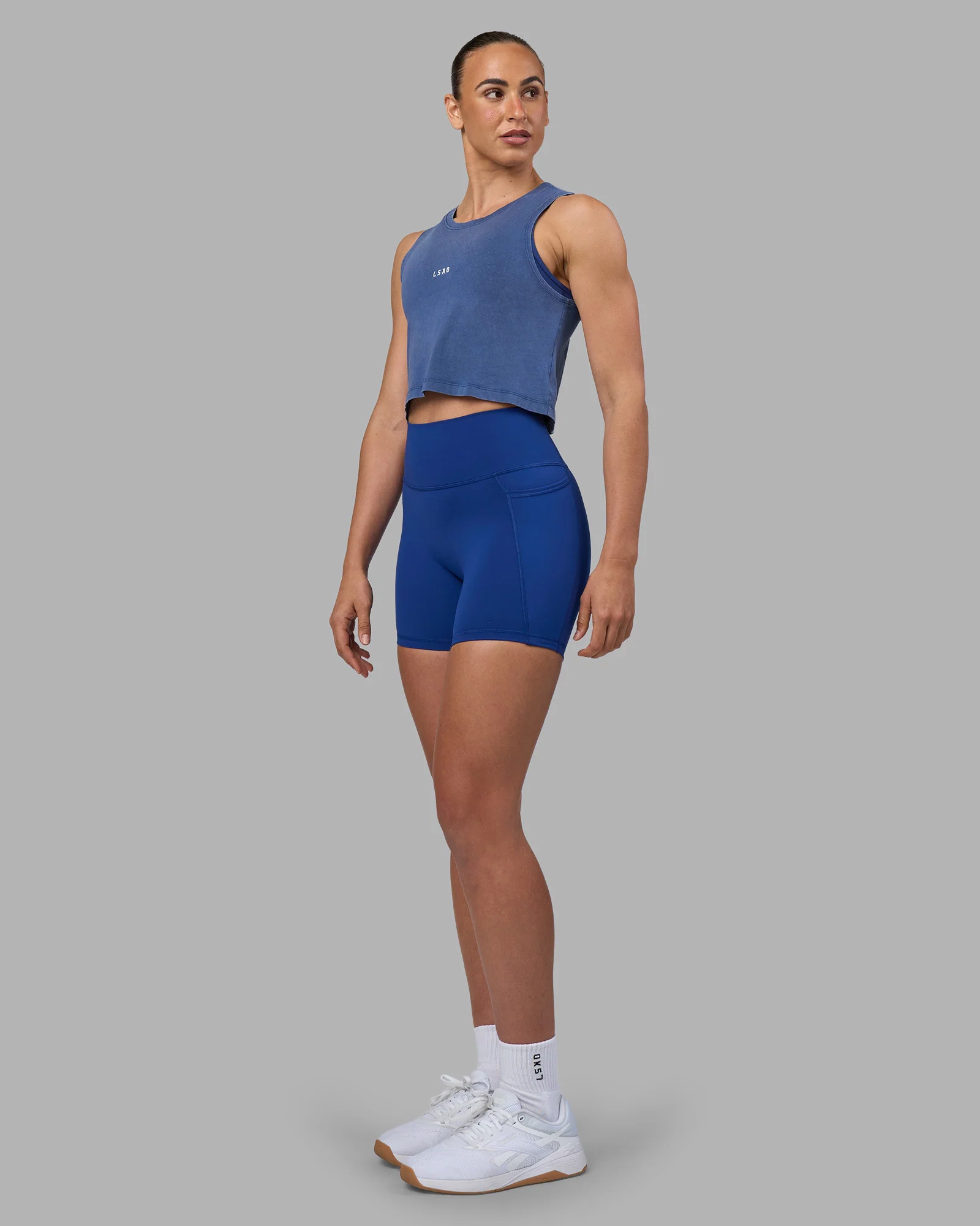 Go-To FLXCotton Tank - Midnight Blue Washed-White