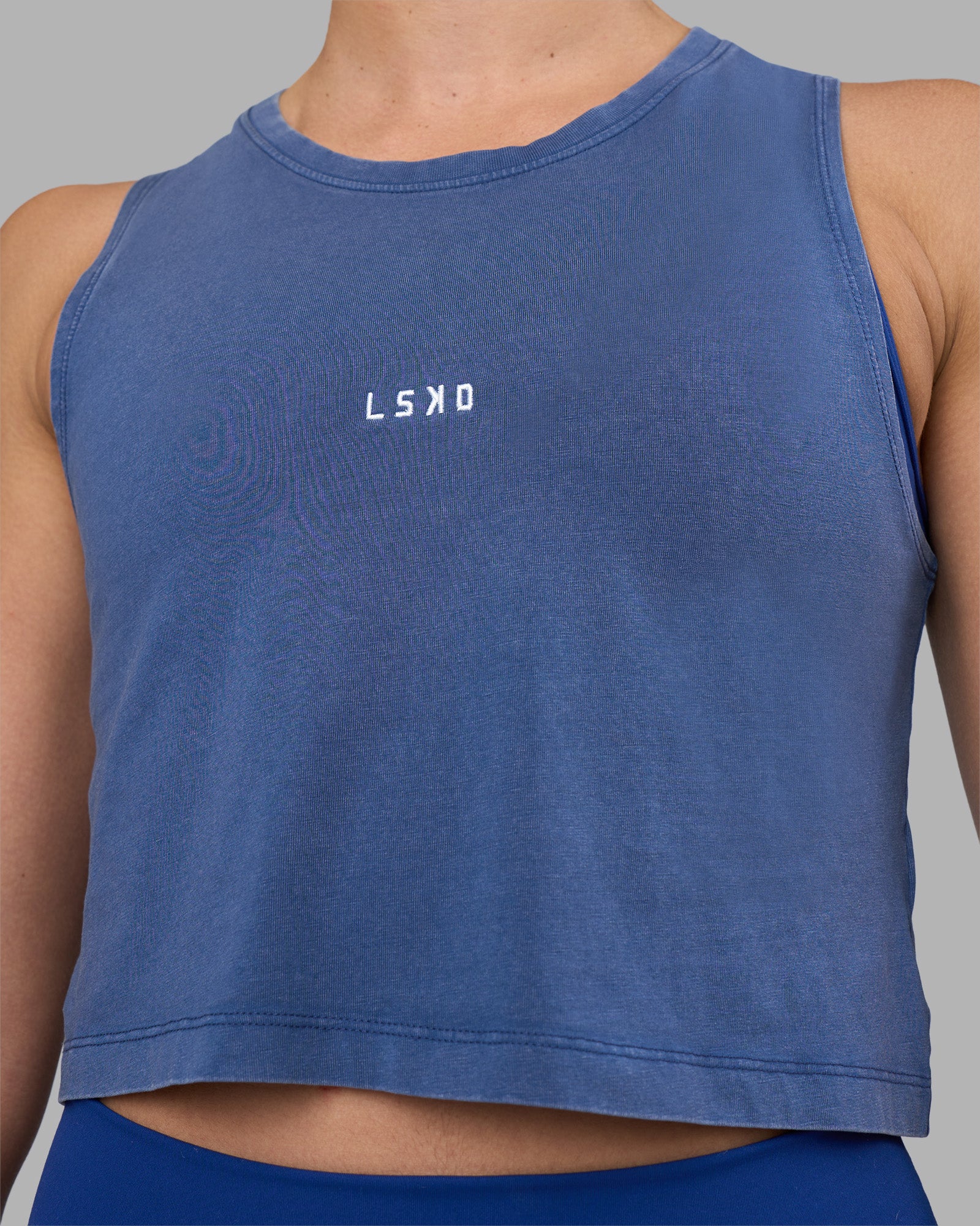 Go-To FLXCotton Tank - Midnight Blue Washed-White