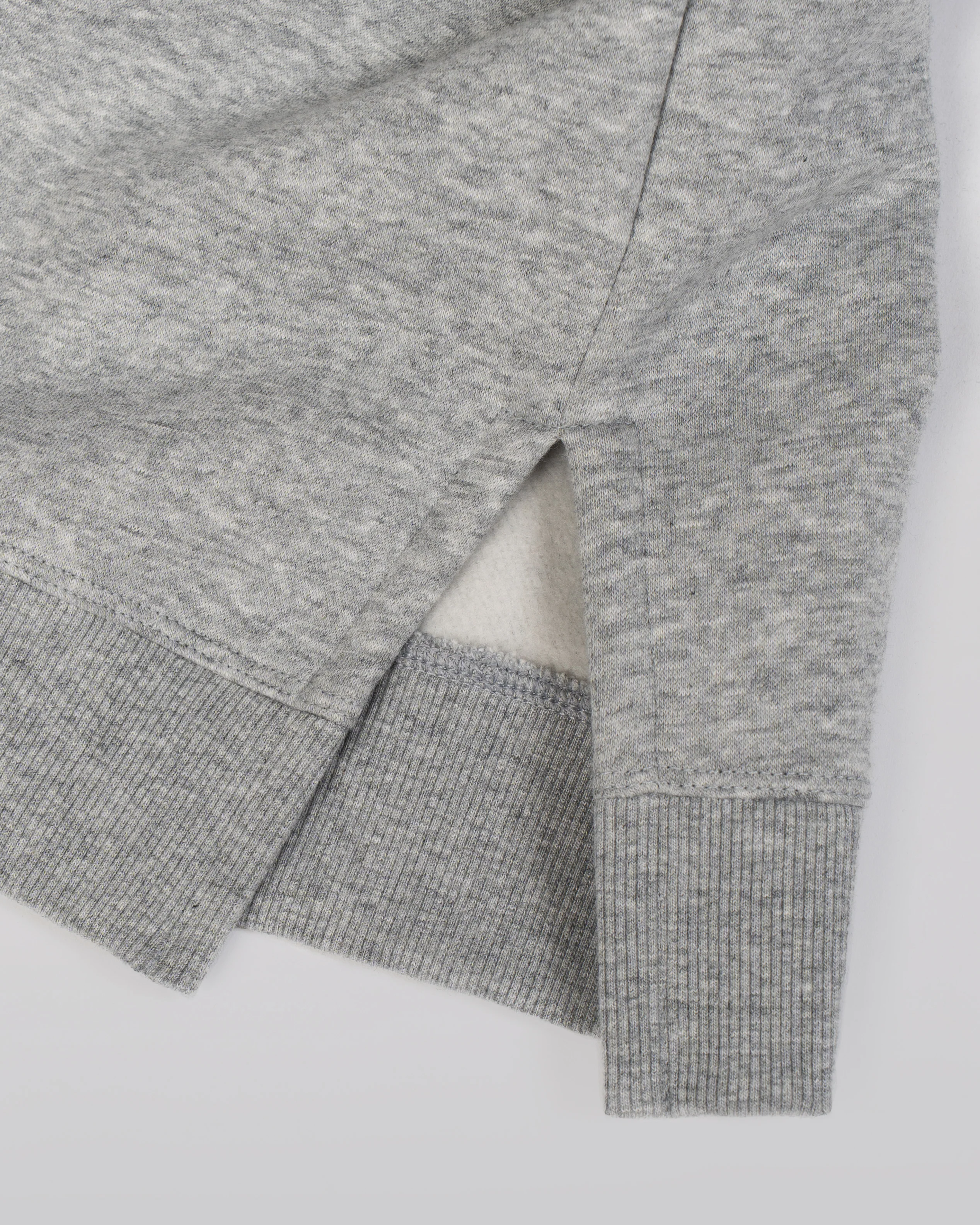 Full Form Fleece Sweater with Side Slits - Marl Grey 2 Full Form Fleece Sweater with Side Slits - Marl Grey