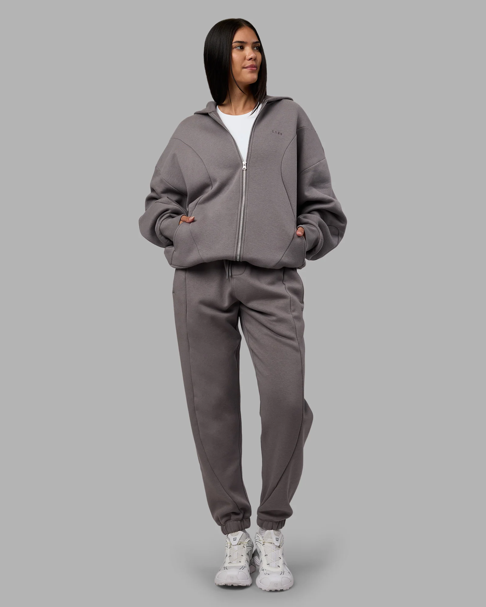 Stream Oversized Panel Zip Hoodie - Storm Front 11 Stream Oversized Panel Zip Hoodie - Storm Front
