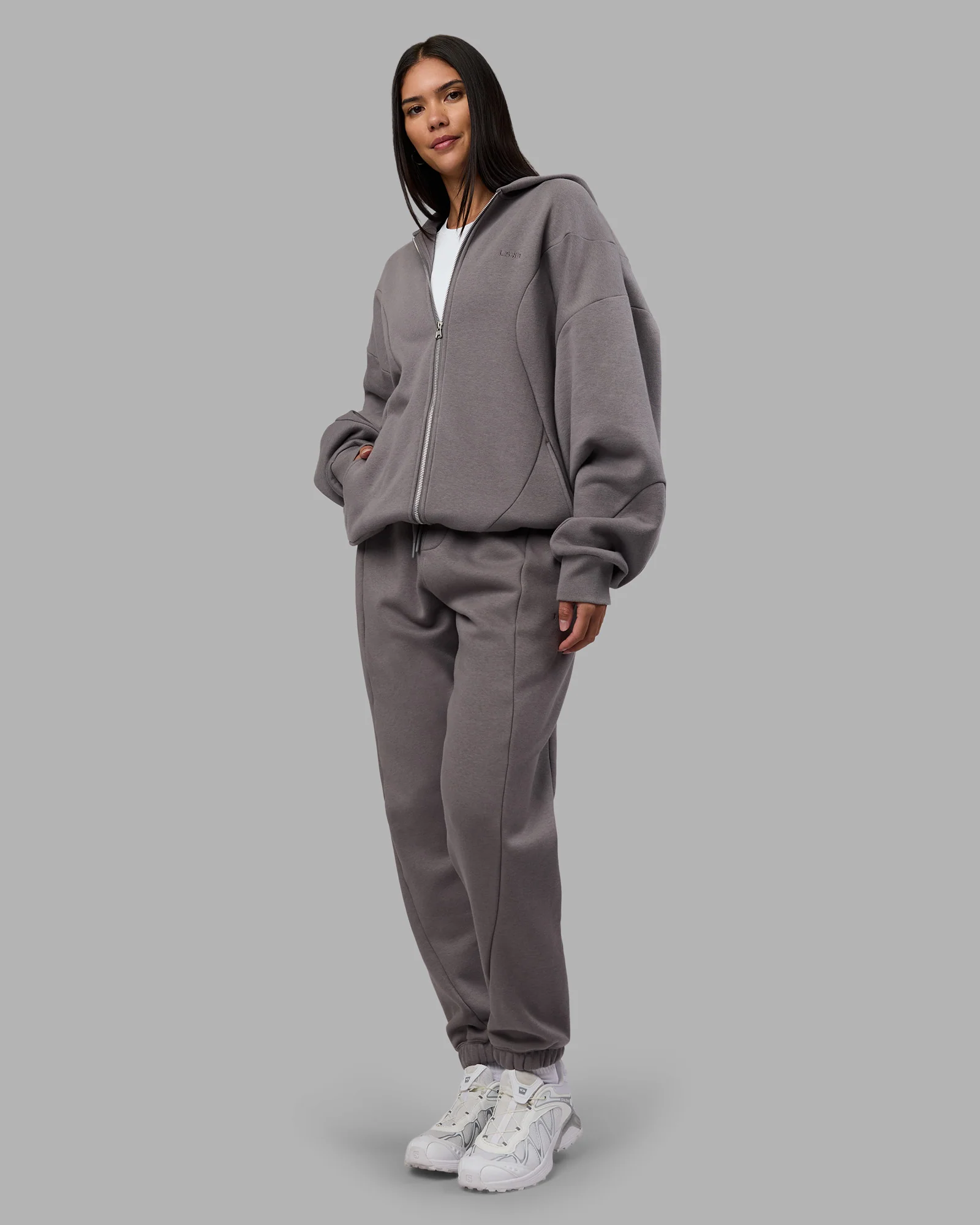 Stream Oversized Panel Zip Hoodie - Storm Front 5 Stream Oversized Panel Zip Hoodie - Storm Front
