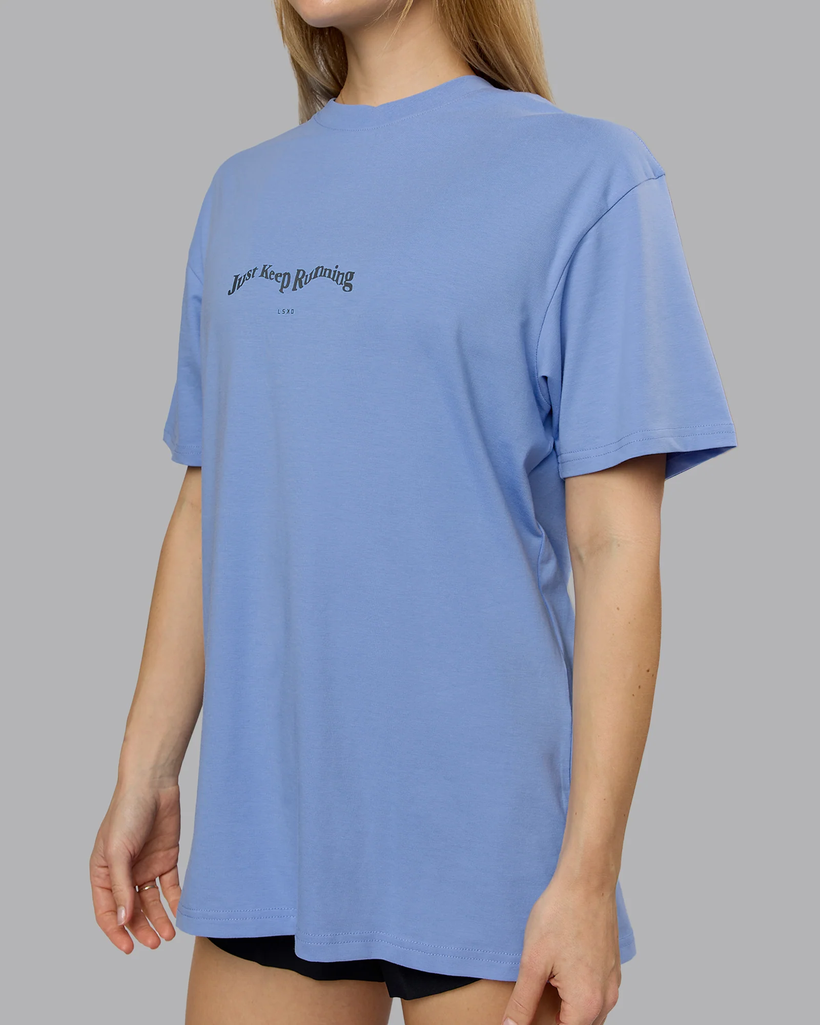 Just Run FLXCotton Oversized Tee - Soft Blue-Dark Storm 10 Just Run FLXCotton Oversized Tee - Soft Blue-Dark Storm
