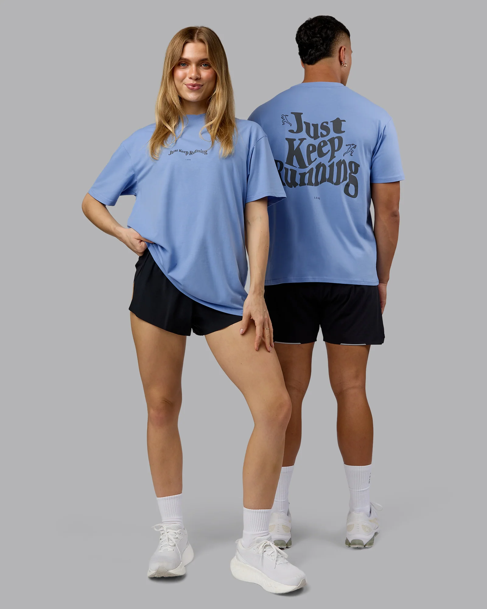 Just Run FLXCotton Oversized Tee - Soft Blue-Dark Storm 5 Just Run FLXCotton Oversized Tee - Soft Blue-Dark Storm