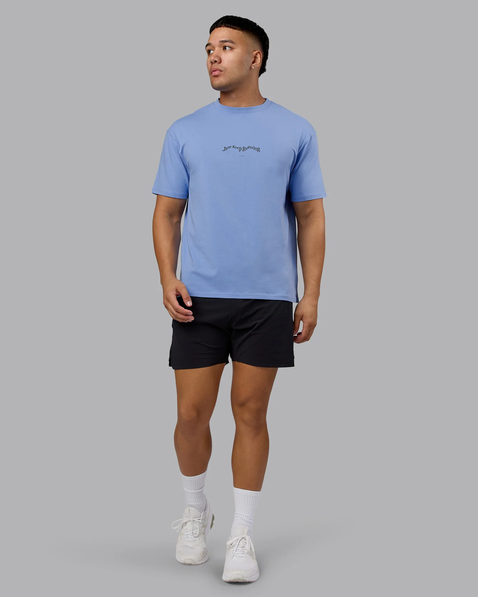Just Run FLXCotton Oversized Tee - Soft Blue-Dark Storm 6 Just Run FLXCotton Oversized Tee - Soft Blue-Dark Storm