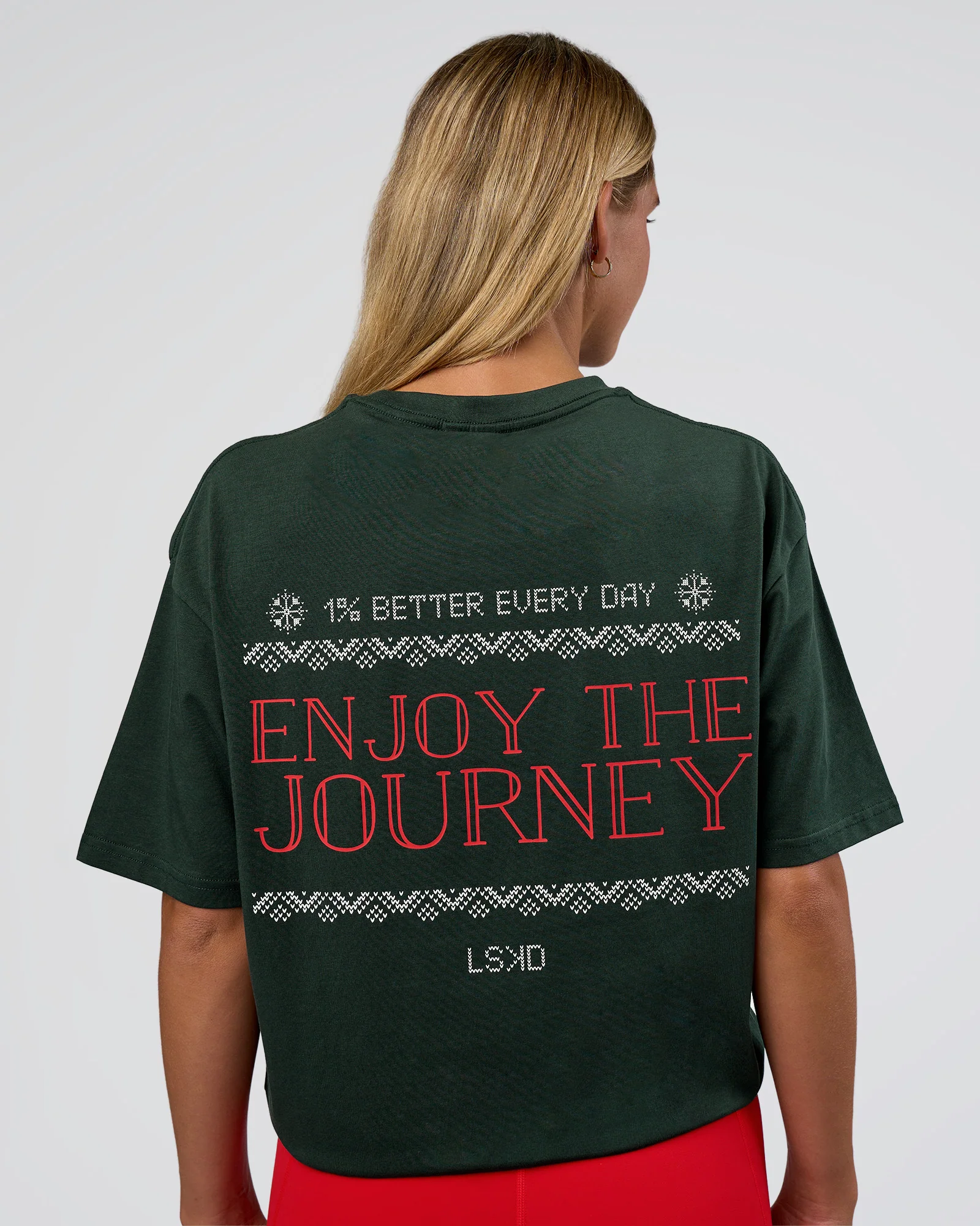 Merry Journey FLXCotton Oversized Tee - Vital Green-White 4 Merry Journey FLXCotton Oversized Tee - Vital Green-White