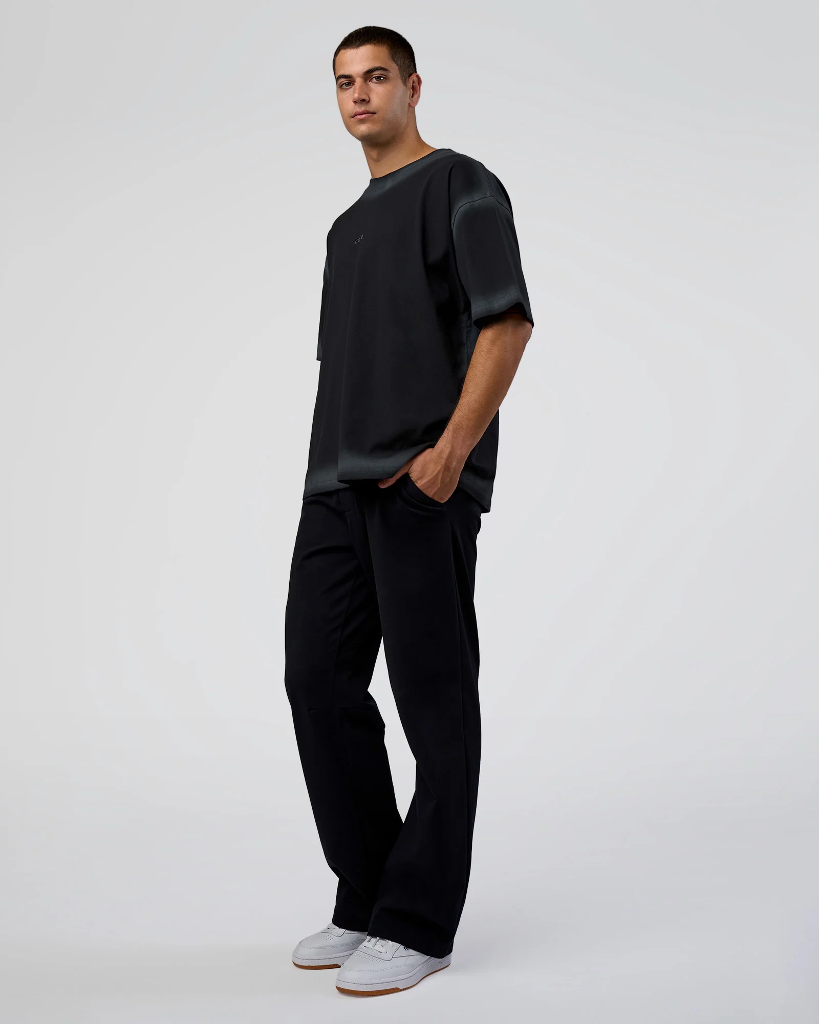 Urban Blur Heavyweight Unisex Oversized Tee - Black-Dark Storm