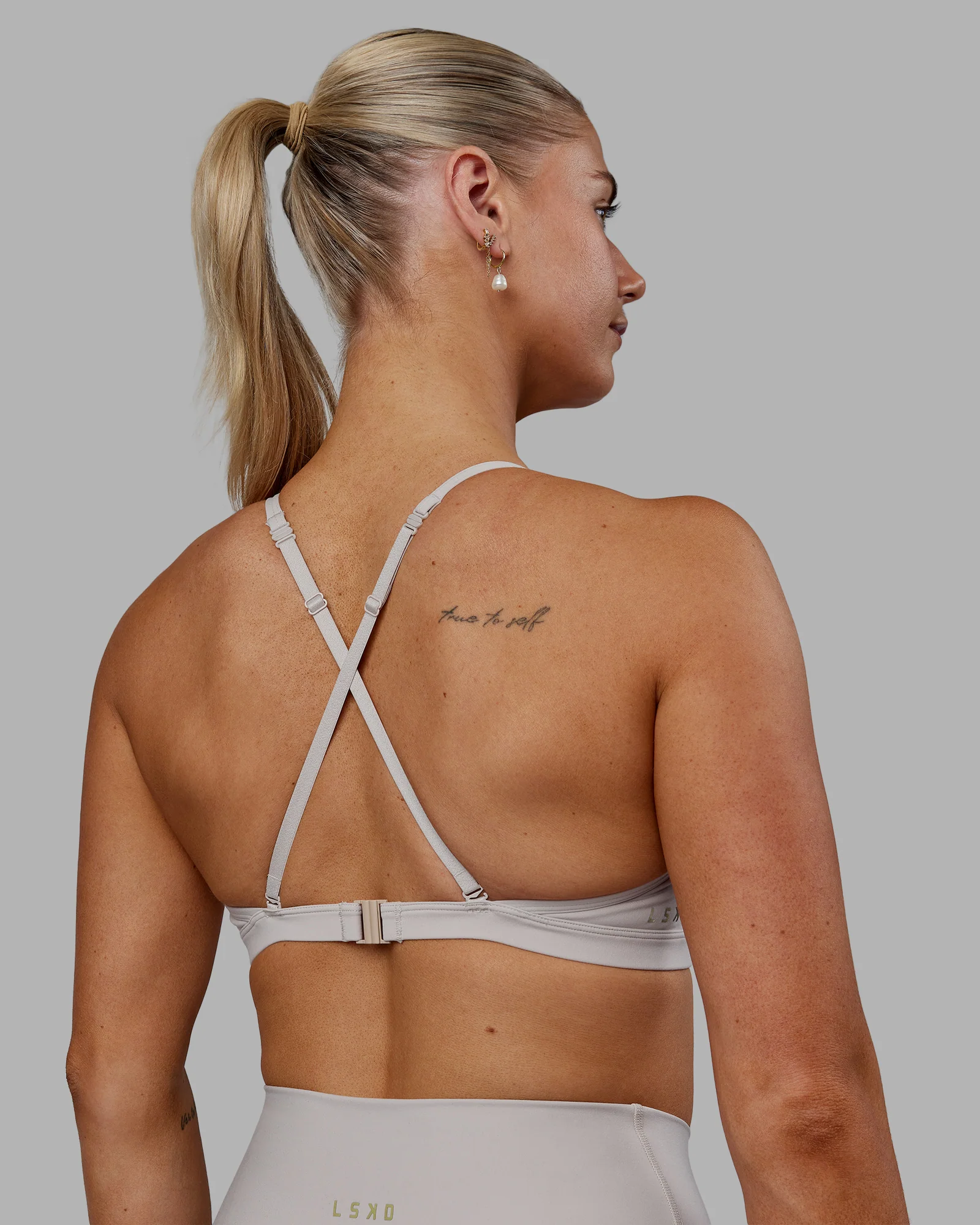 Sara Ares High Neck Sports Bra - Shale Beige