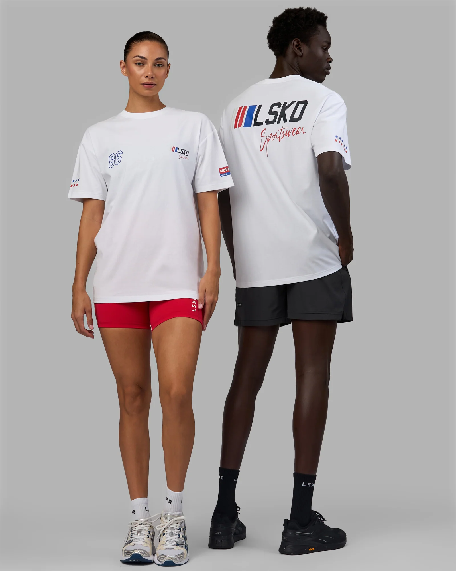 Redline FLXCotton Tee Oversize - White-Navy